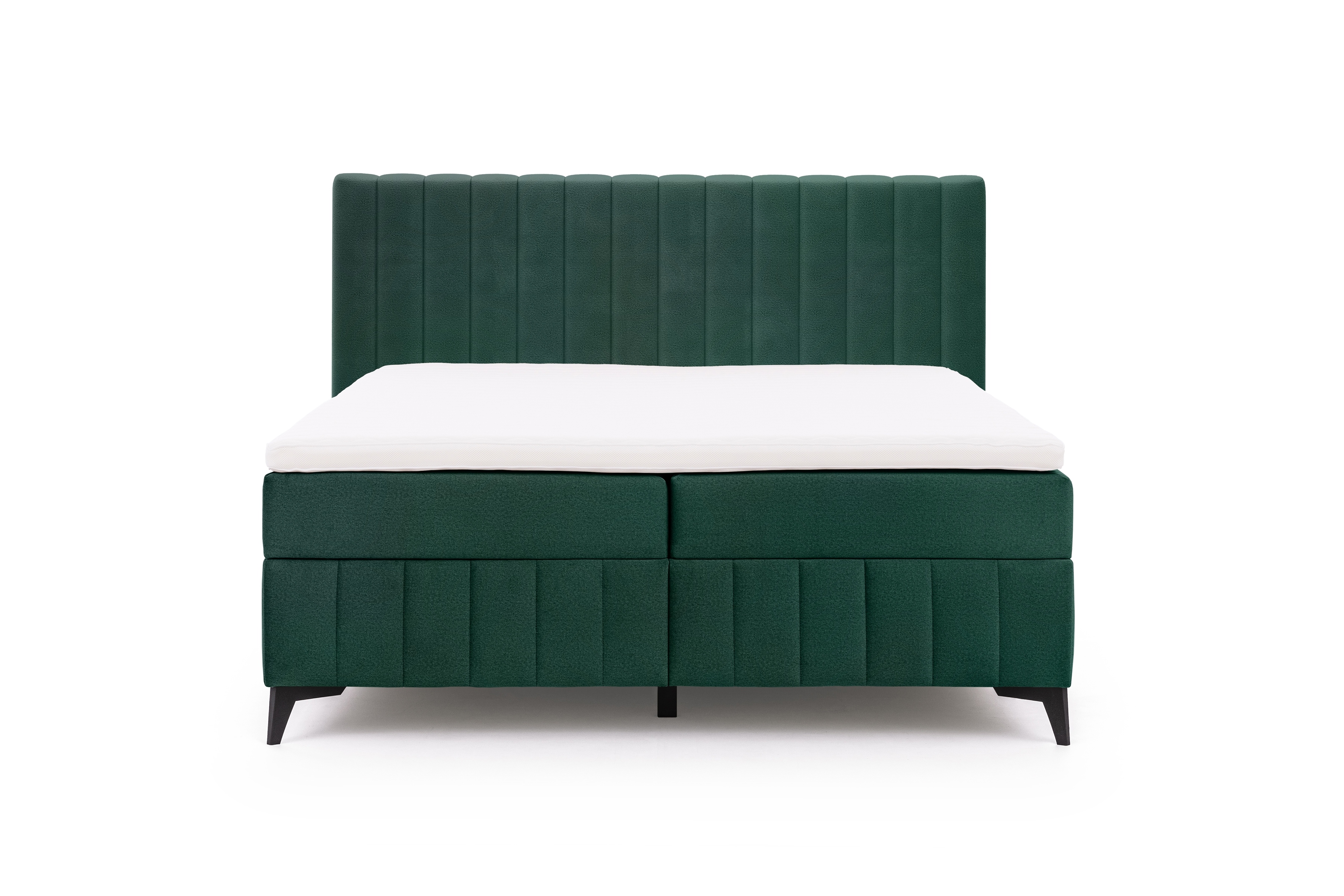 Boxspring posteľ Verona 180x200 s úložným priestorom – zelený hydrofóbny zamat Amon 06 Boxspring posteľ Verona 180x200 s úložným priestorom - Zelený velúr hydrofobowy Amon 06 