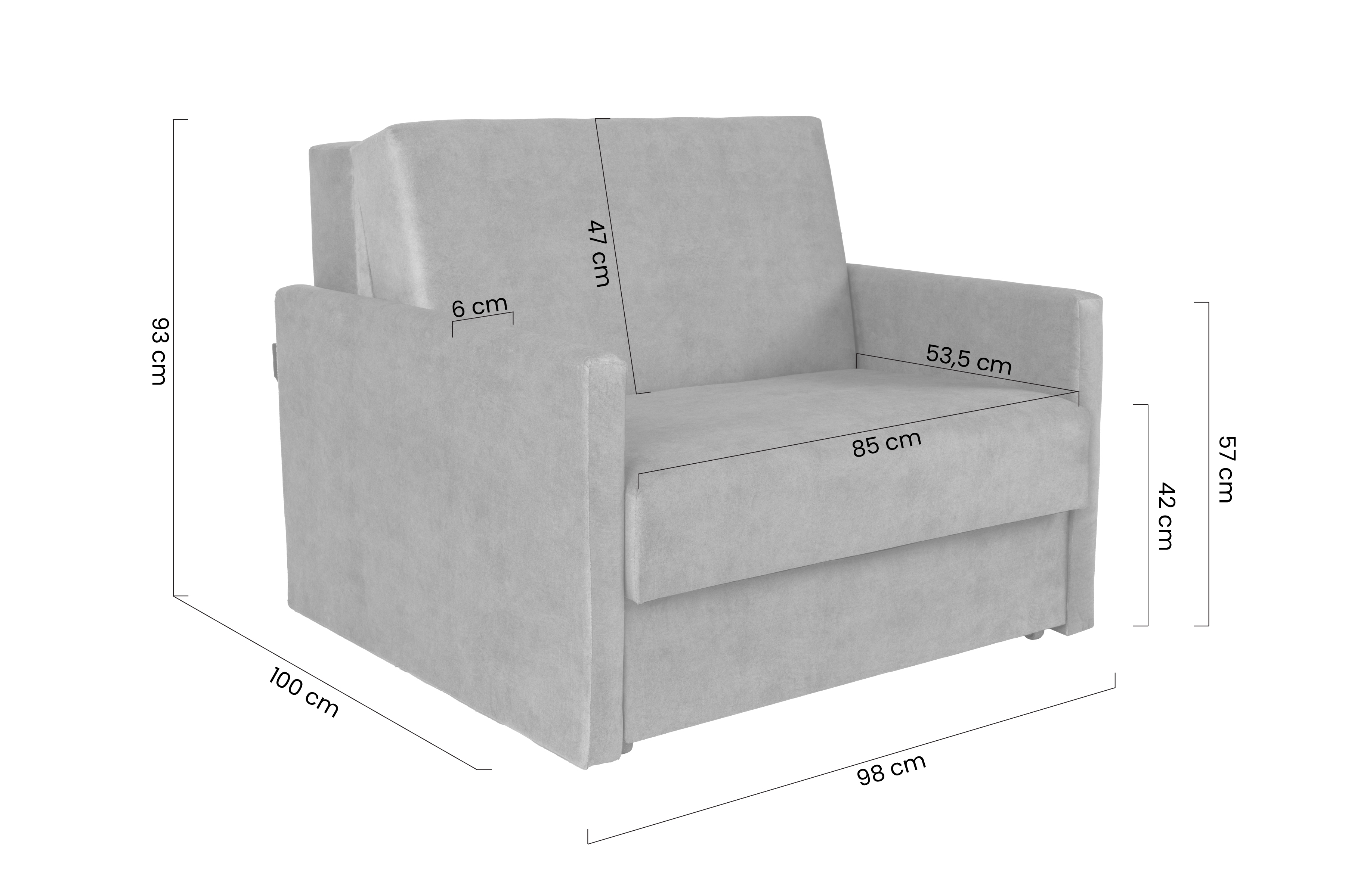 Rozkladacia pohovka Jolka 85 – sivá pletenina Porto 34 Pohovka Amerika Jolka 85 rozkladana - šedá plecionka Porto 34