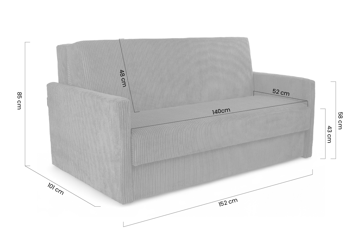 Rozkladacia pohovka Jolka 140 – sivá pletenina Flash 17 Pohovka Amerika Jolka 140 rozkladana - šedá plecionka Flash 17 