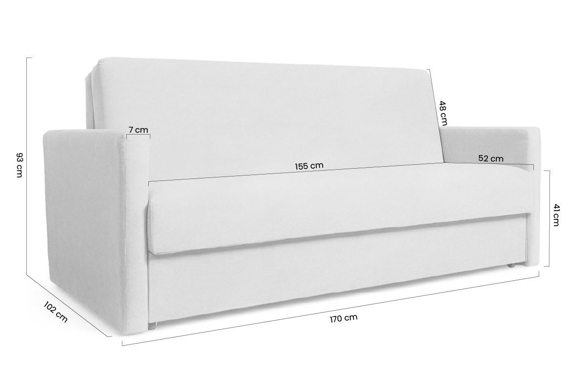 Rozkladacia pohovka Jolka 155 – hnedá pletenina Sunrise 33 Pohovka Amerika Jolka 155 rozkladana - Hnedá plecionka Sunrise 33 