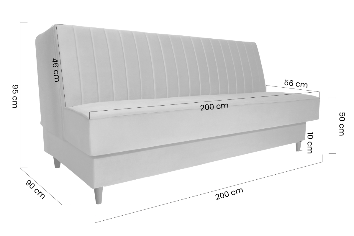 Rozkládací pohovka Vigo s úložným prostorem - tmavě šedý samet Kronos 34 Pohovka Vigo rozkladana s úložným prostorem- tmavě šedá samet Kronos 34