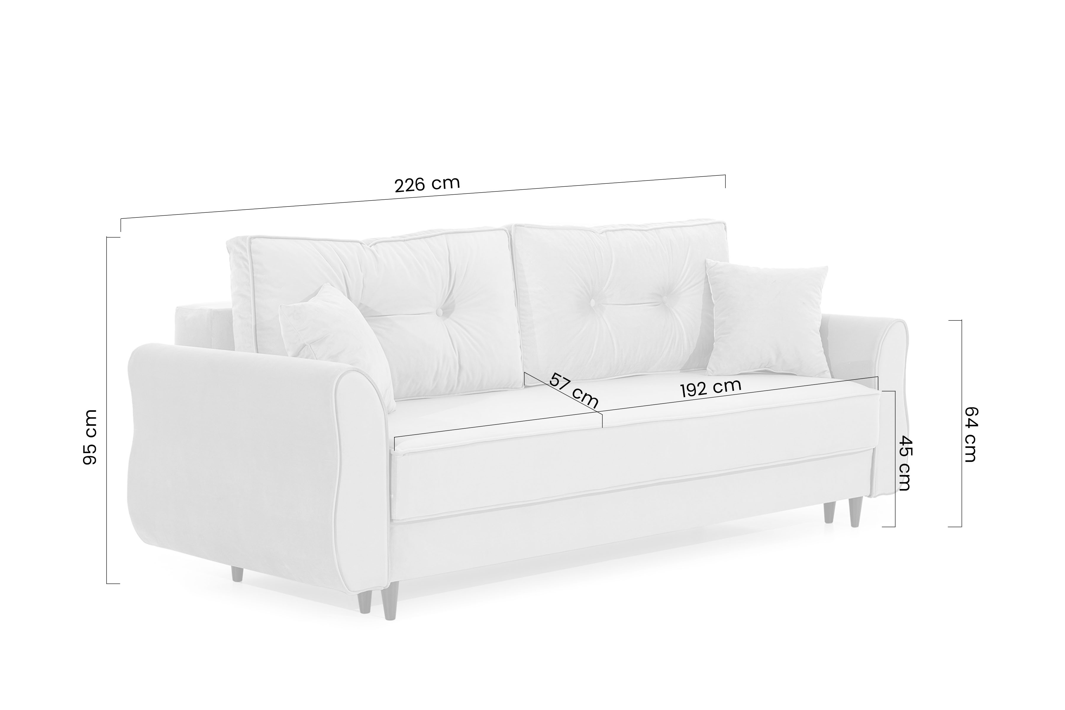 Rozkládací pohovka Carla - zelený samet Velluto 27 / nožky buk Pohovka Carla rozkládací - zelená samet Velluto 27 Jungle Green / buk 