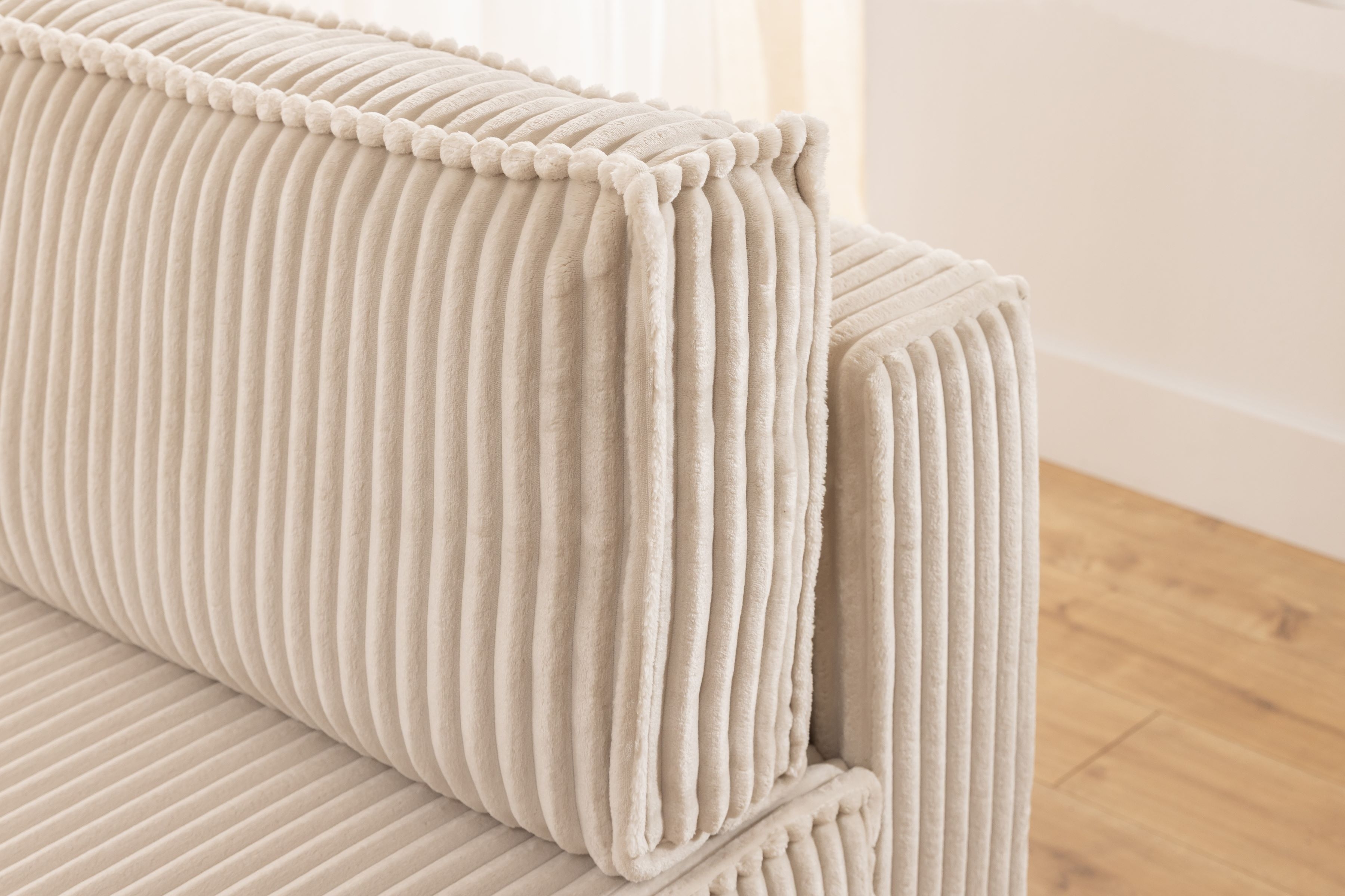 Rohová sedacia súprava Solvero Mini ľavá s funkciou spania - svetlobéžový plyš Tilia 01 Rohová sedacia súprava Solvero Mini s funkciou spánku Ľavá strana - Krémový MENČESTER Tilia 01