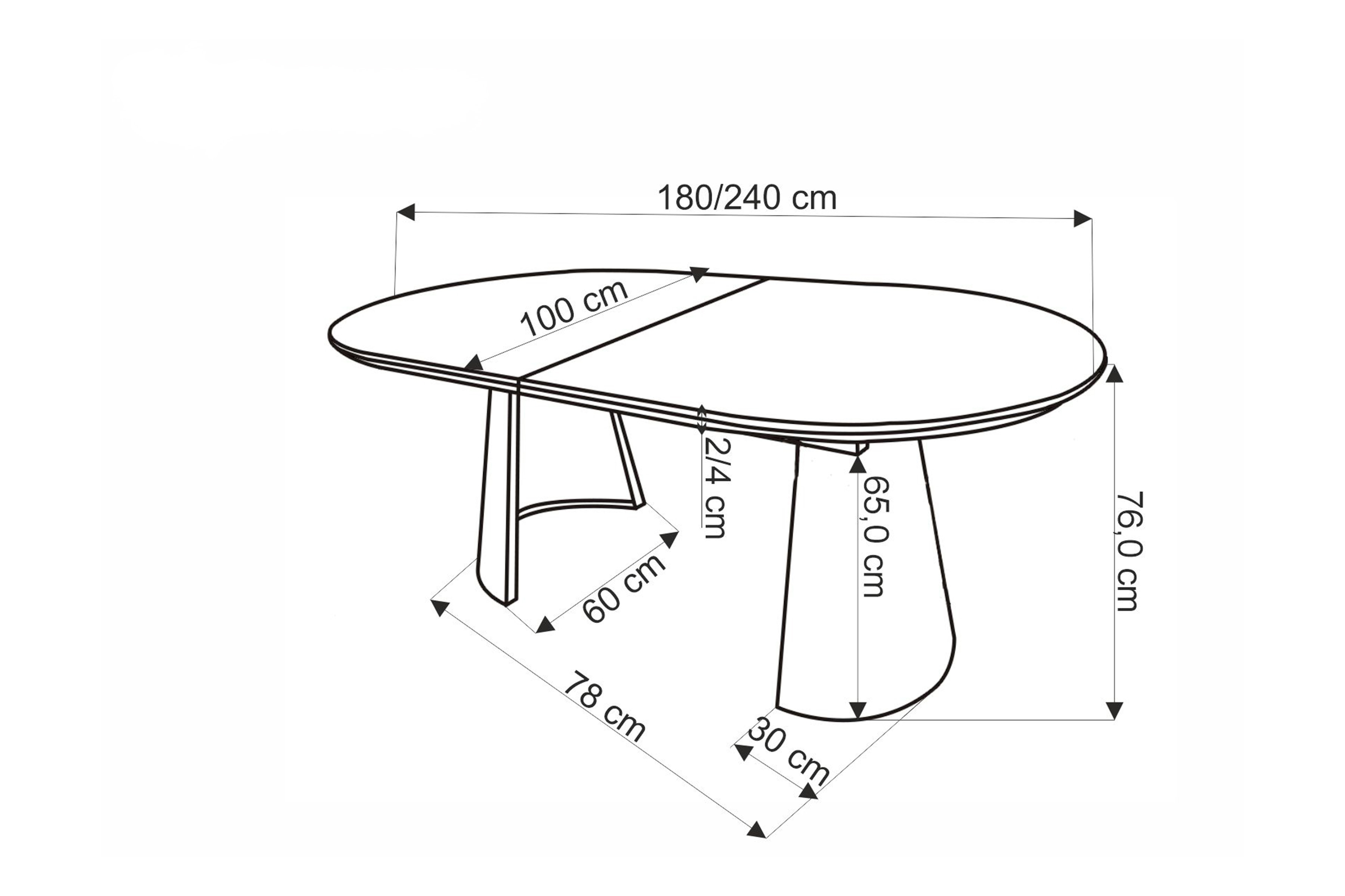 Jídelní set stůl Zavio + 4 židle Cario - přírodní / černá / béžová Stůl rozkladany Zavio se čtyřmi krzeslami tapicerowanymi Arelis  - přírodní/černé nožičky/béžová
