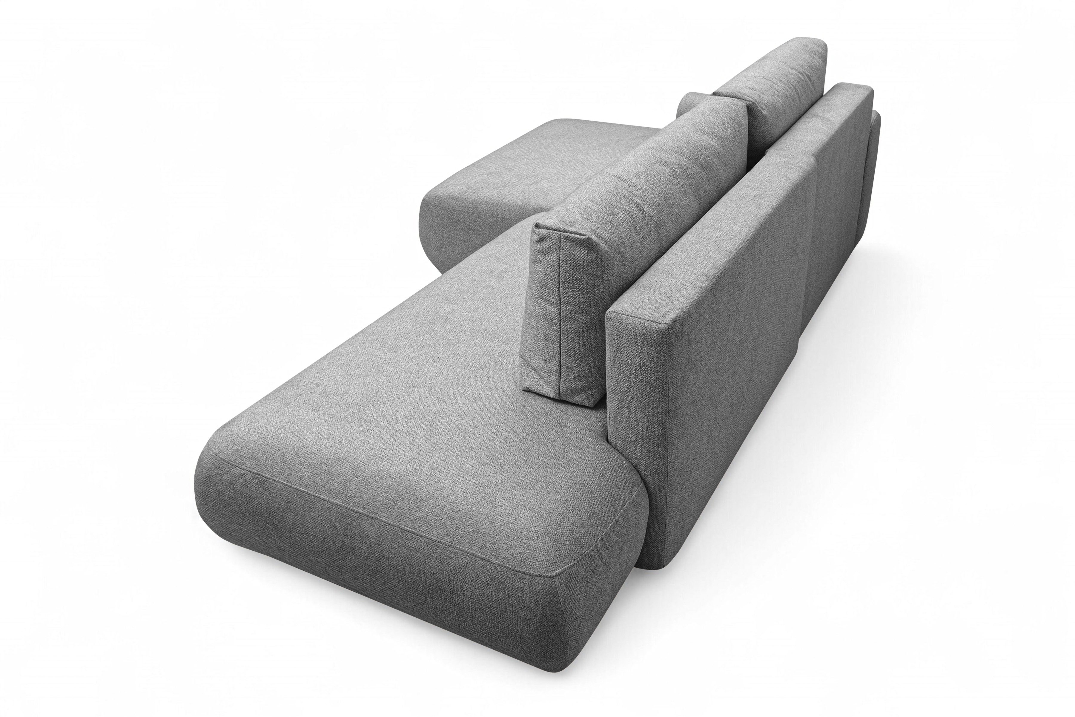 Rozkladacia rohová sedačka Lotulis L II ľavá – sivá hydrofóbna pletenina Blur 18 Rohová sedacia súprava Lotulis L s funkciou spánku Ľavá strana - šedá dzianina hydrofobowa Blur 18