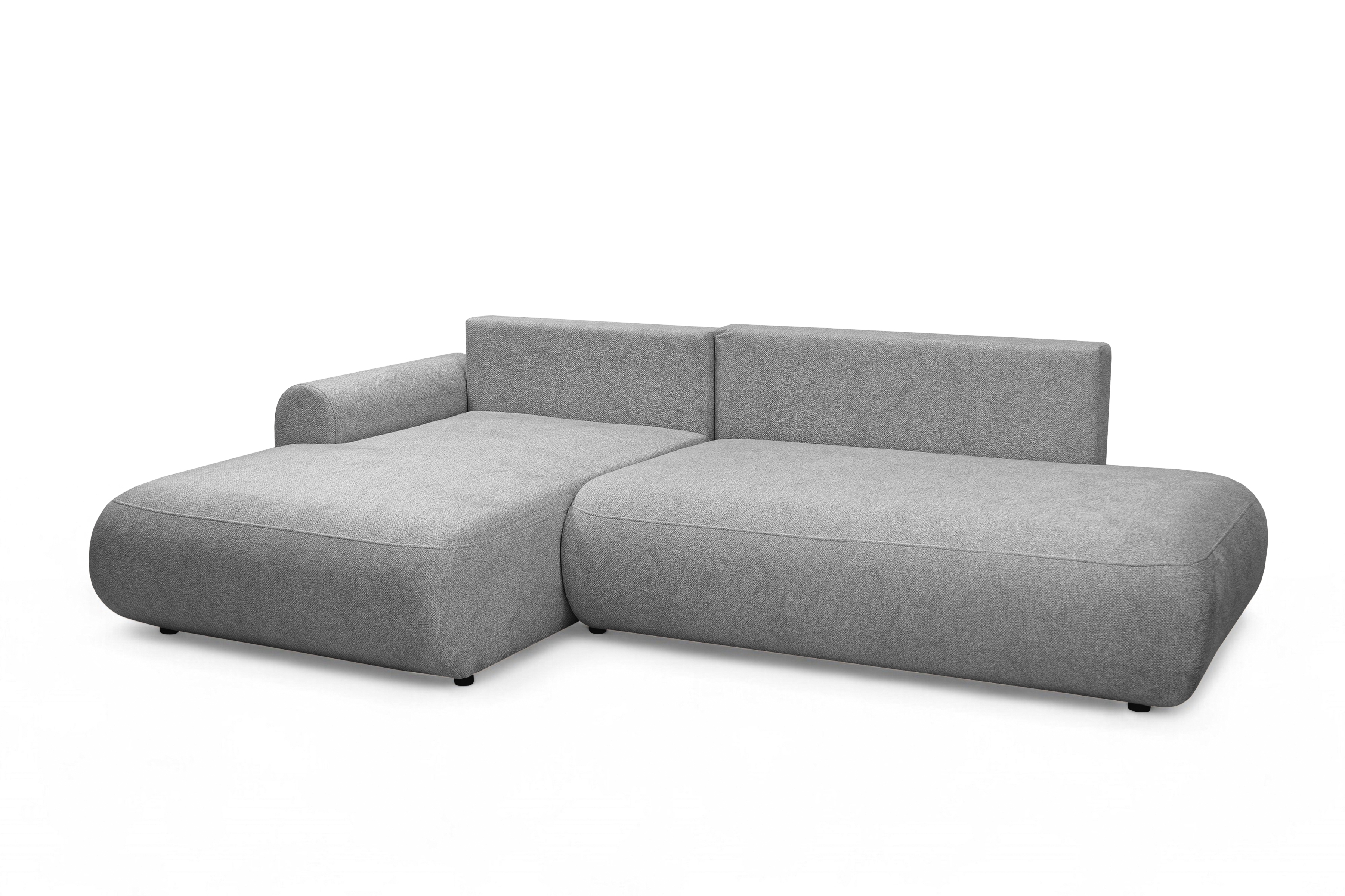 Rozkladacia rohová sedačka Lotulis L II ľavá – sivá hydrofóbna pletenina Blur 18 Rohová sedacia súprava Lotulis L s funkciou spánku Ľavá strana - šedá dzianina hydrofobowa Blur 18