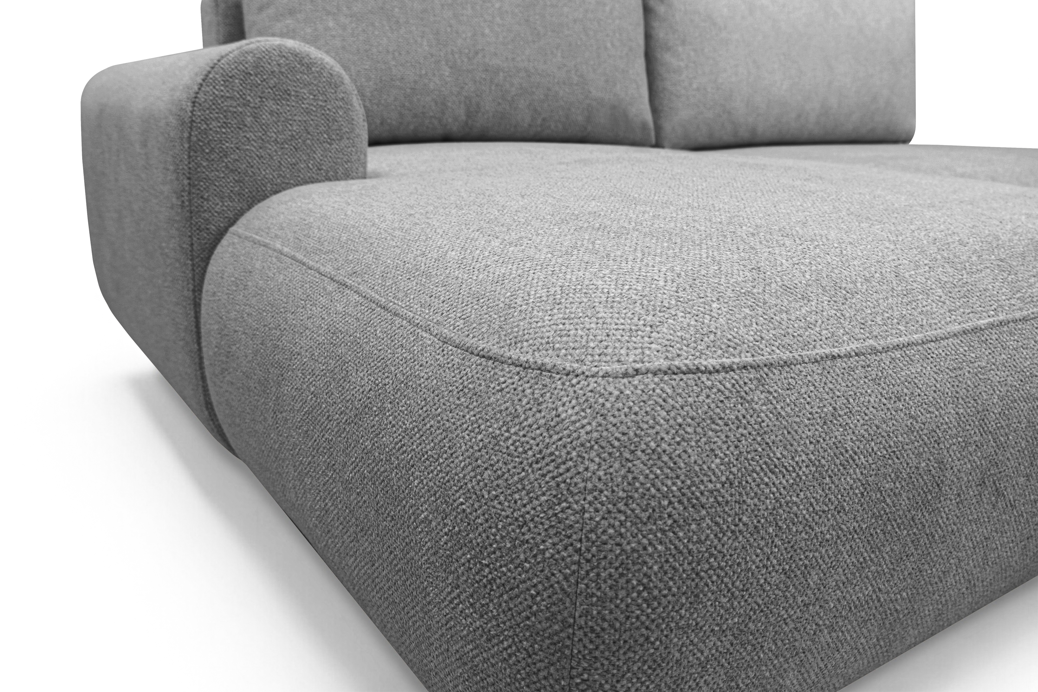 Rozkladacia rohová sedačka Lotulis L II ľavá – sivá hydrofóbna pletenina Blur 18 Rohová sedacia súprava Lotulis L s funkciou spánku Ľavá strana - šedá dzianina hydrofobowa Blur 18