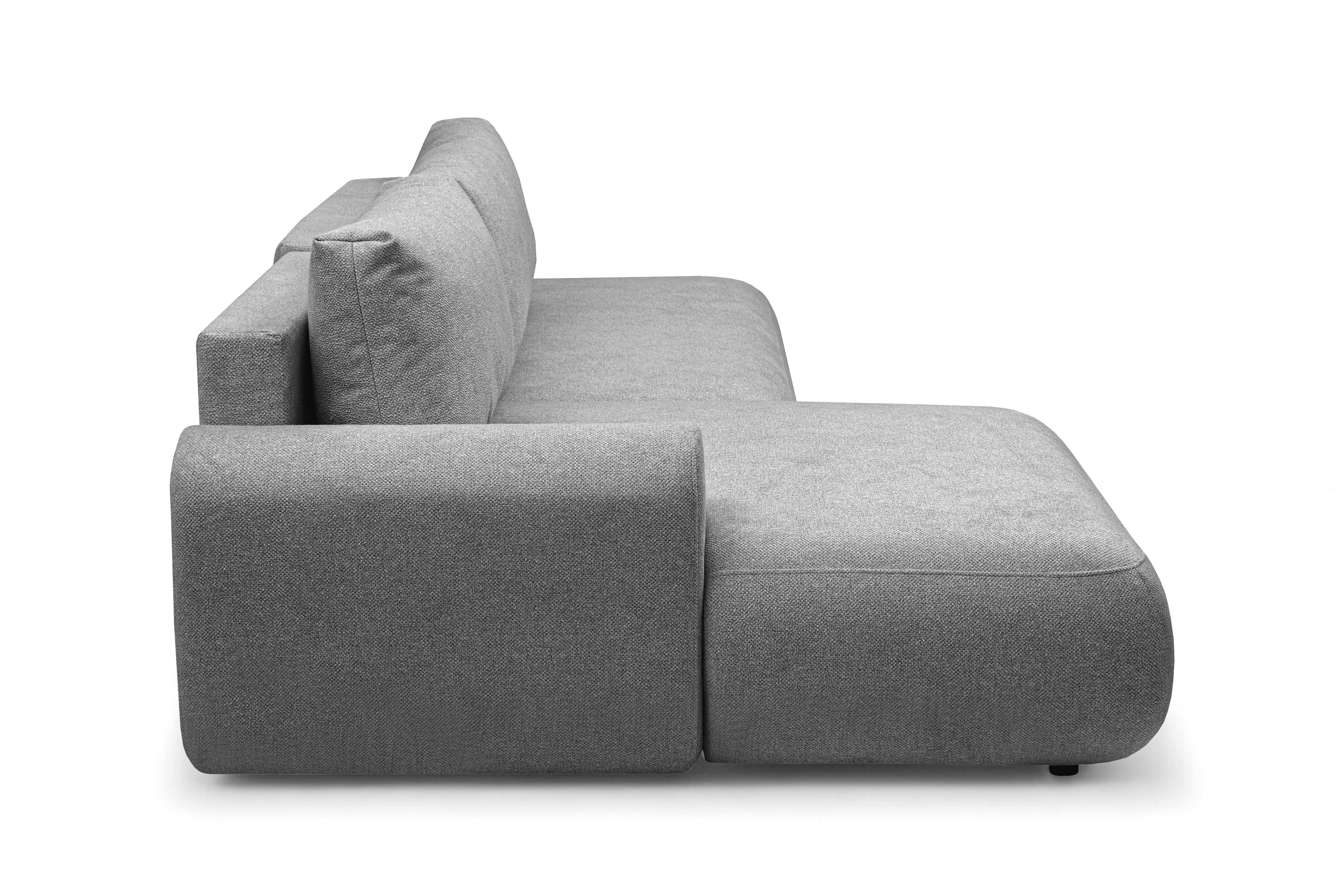 Rozkladacia rohová sedačka Lotulis L II ľavá – sivá hydrofóbna pletenina Blur 18 Rohová sedacia súprava Lotulis L s funkciou spánku Ľavá strana - šedá dzianina hydrofobowa Blur 18