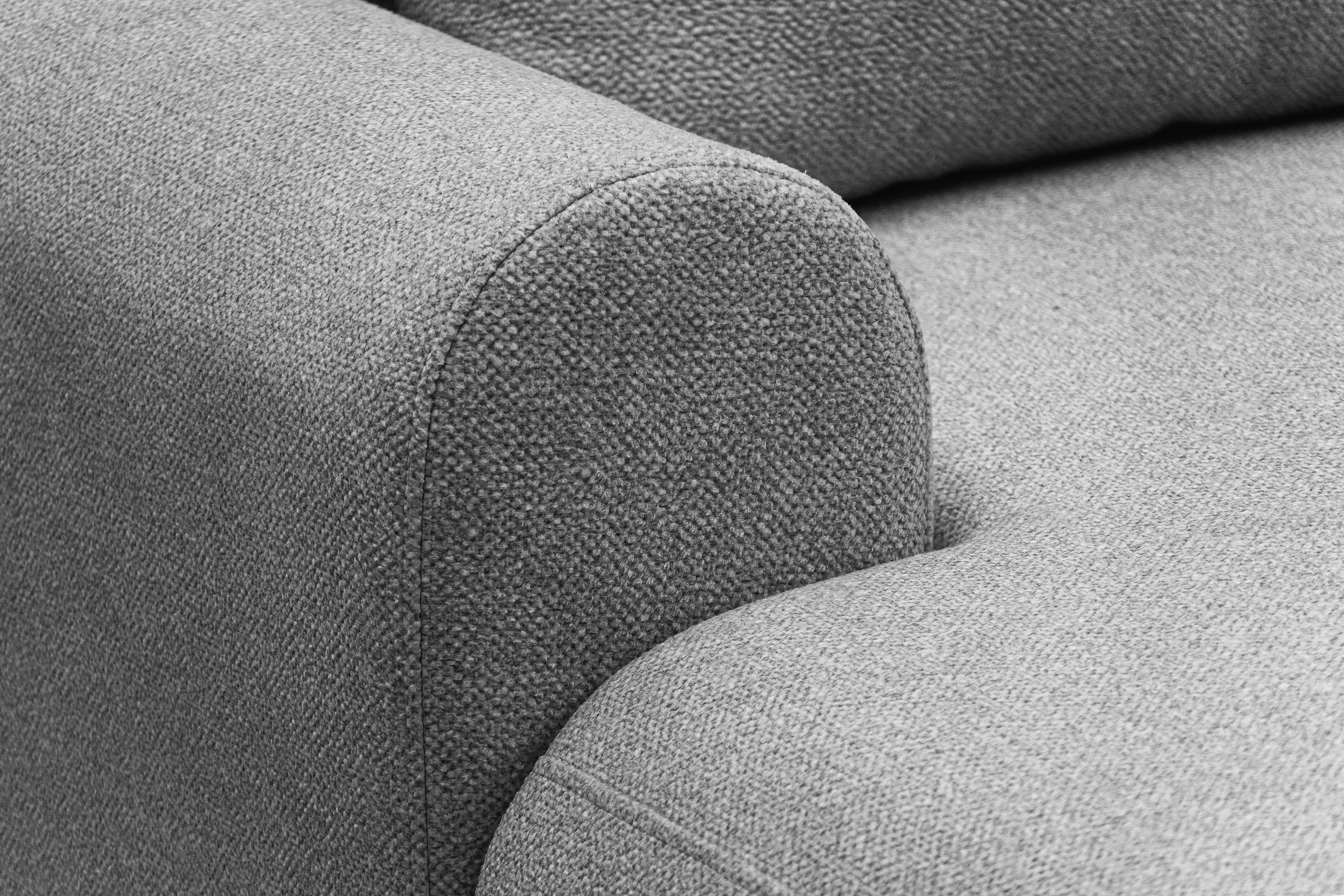 Rozkladacia rohová sedačka Lotulis L II ľavá – sivá hydrofóbna pletenina Blur 18 Rohová sedacia súprava Lotulis L s funkciou spánku Ľavá strana - šedá dzianina hydrofobowa Blur 18