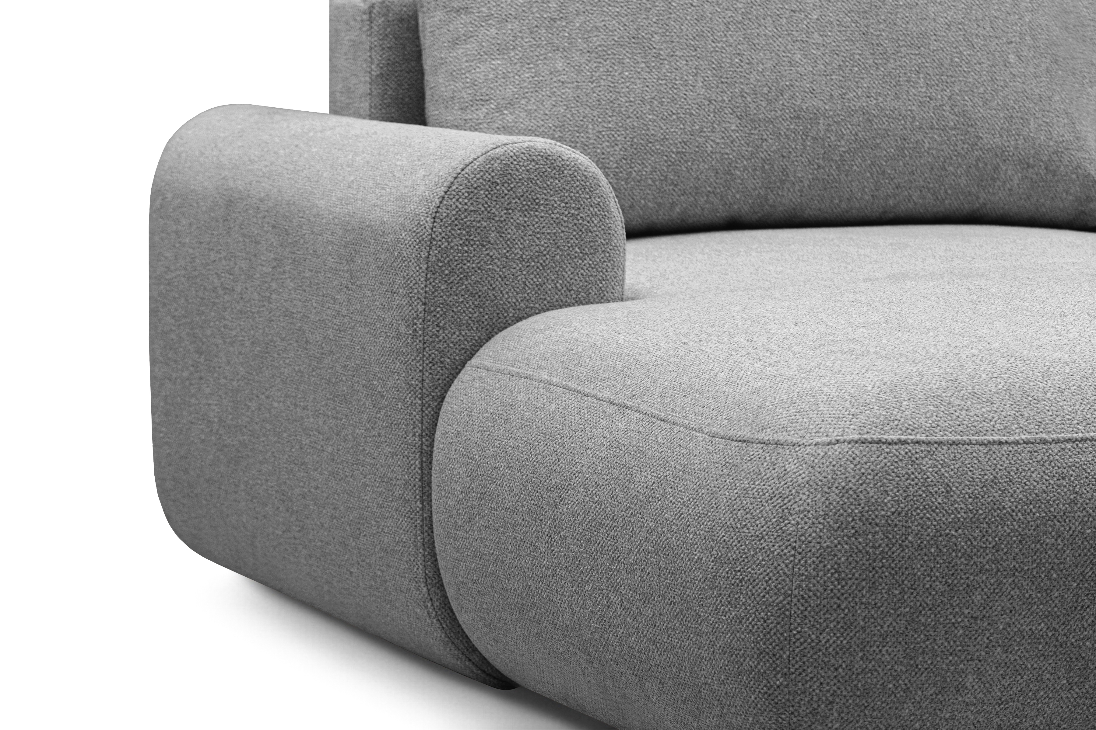 Rozkladacia rohová sedačka Lotulis L II ľavá – sivá hydrofóbna pletenina Blur 18 Rohová sedacia súprava Lotulis L s funkciou spánku Ľavá strana - šedá dzianina hydrofobowa Blur 18