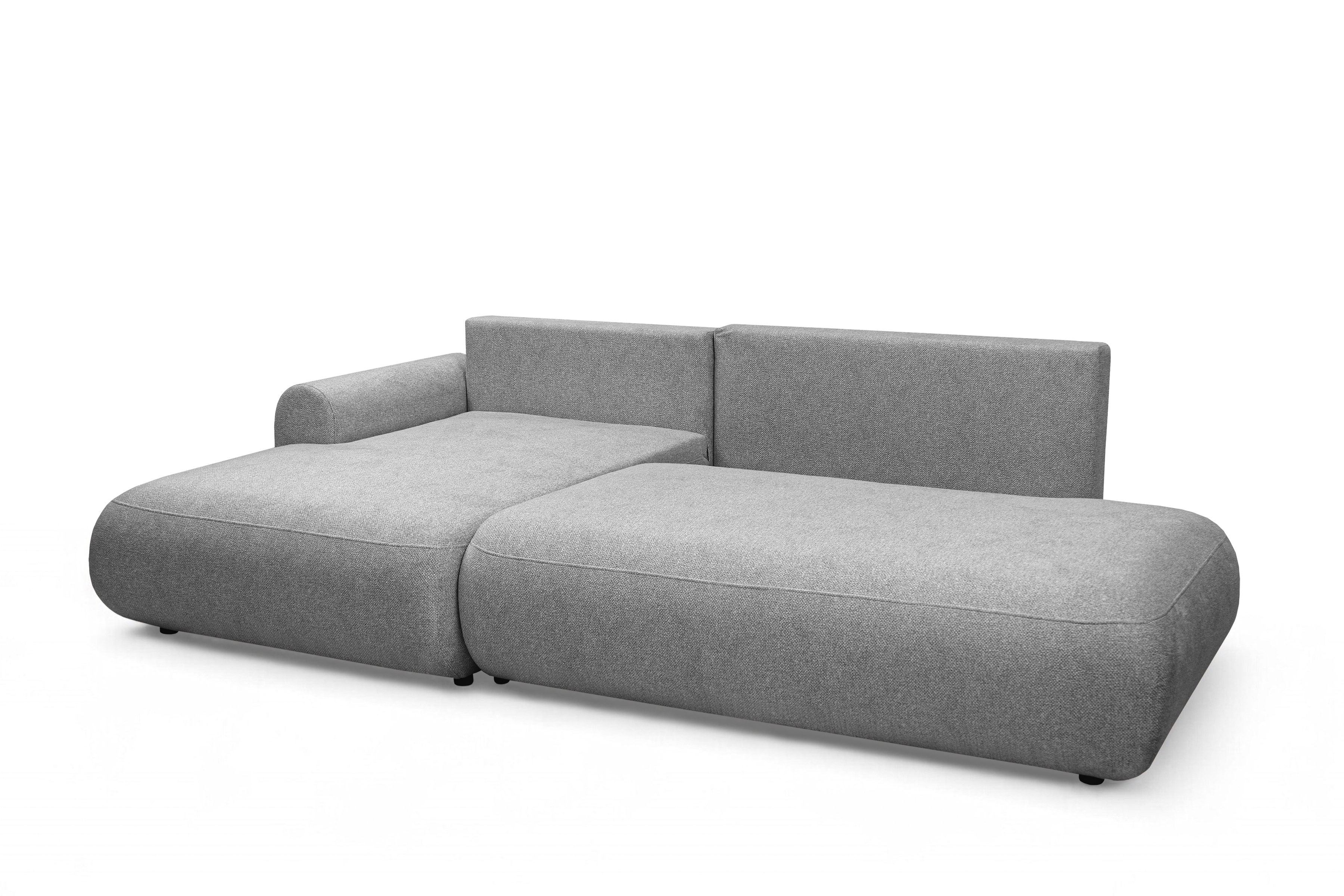 Rozkladacia rohová sedačka Lotulis L II ľavá – sivá hydrofóbna pletenina Blur 18 Rohová sedacia súprava Lotulis L s funkciou spánku Ľavá strana - šedá dzianina hydrofobowa Blur 18