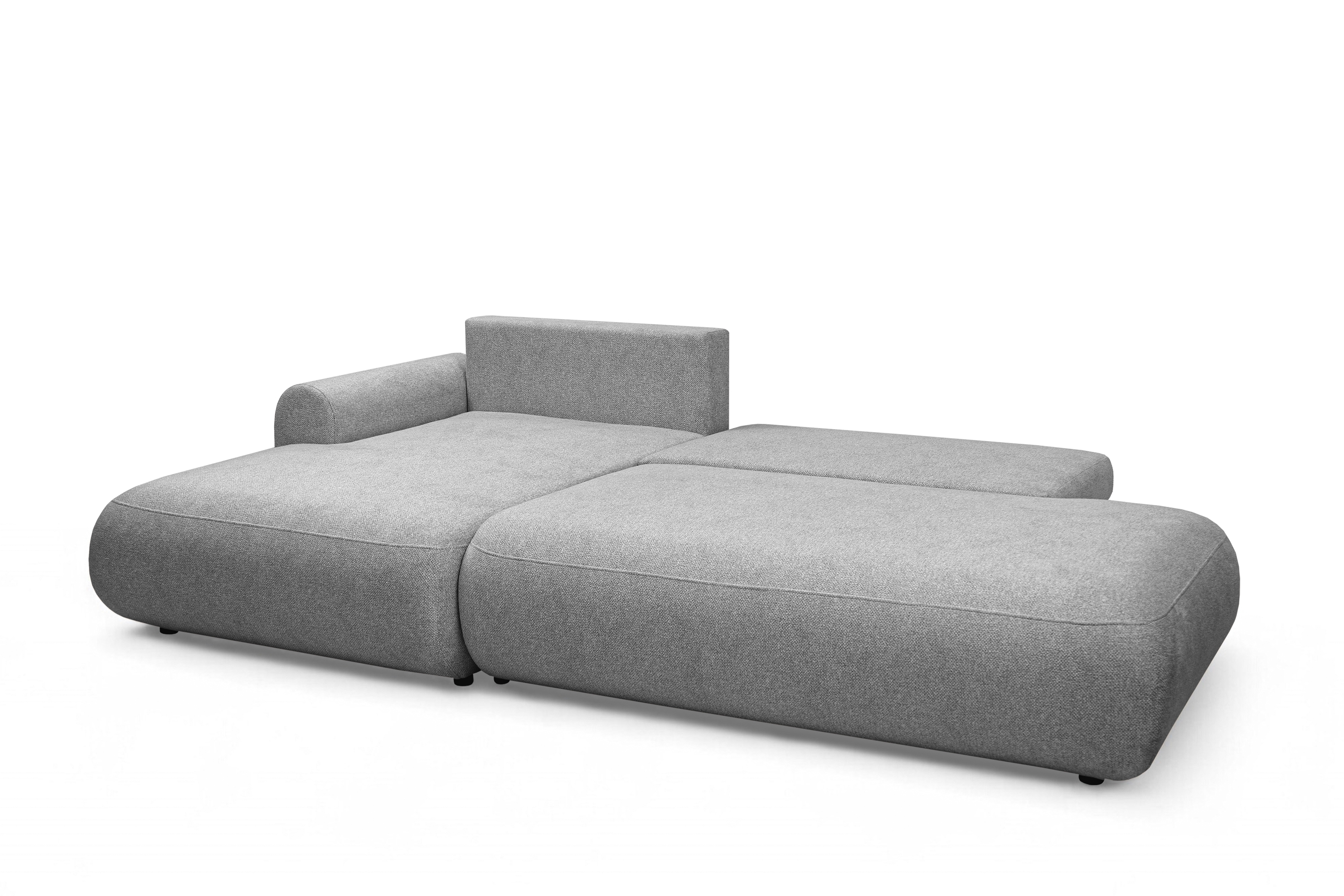 Rozkladacia rohová sedačka Lotulis L II ľavá – sivá hydrofóbna pletenina Blur 18 Rohová sedacia súprava Lotulis L s funkciou spánku Ľavá strana - šedá dzianina hydrofobowa Blur 18