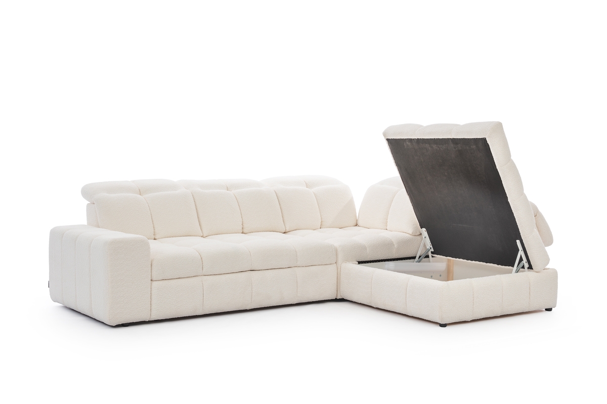 Rohová sedacia súprava Magnelio L s funkciou spania pravá - svetlosivá tkanina Gemma 01 Rohová sedacia súprava Magnelio L s funkciou spánku - jasno šedá plecionka Gemma 01