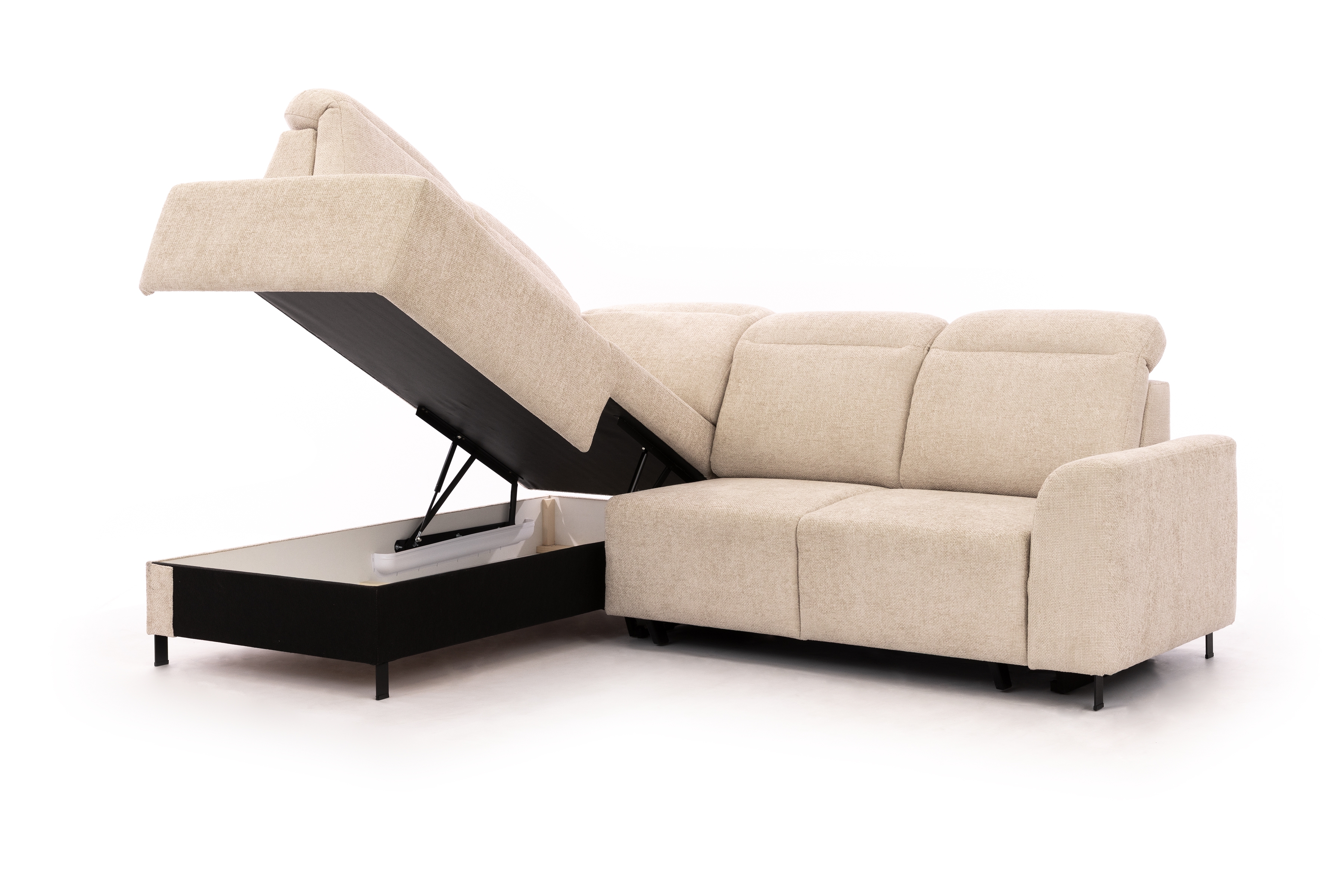 Rohová sedacia súprava Magnis L s funkciou spania ľavá - béžová pletenina Magni 206-03 Rohová sedacia súprava Magnis L s funkciou spánku Ľavá strana - Béžová plecionka Magni 206-03