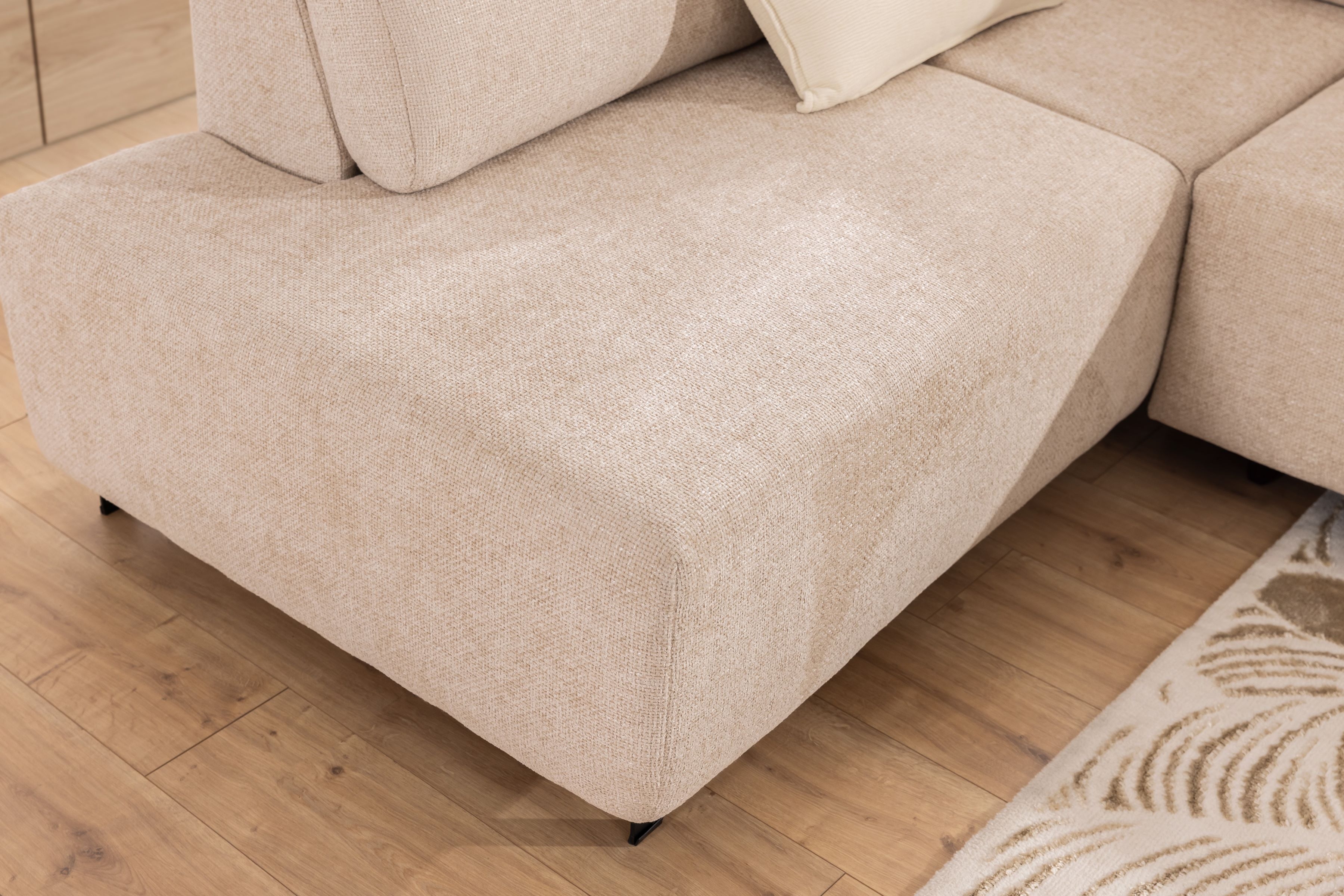 Rohová sedacia súprava Magnis L s funkciou spania ľavá - béžová pletenina Magni 206-03 Rohová sedacia súprava Magnis L s funkciou spánku Ľavá strana - Béžová plecionka Magni 206-03