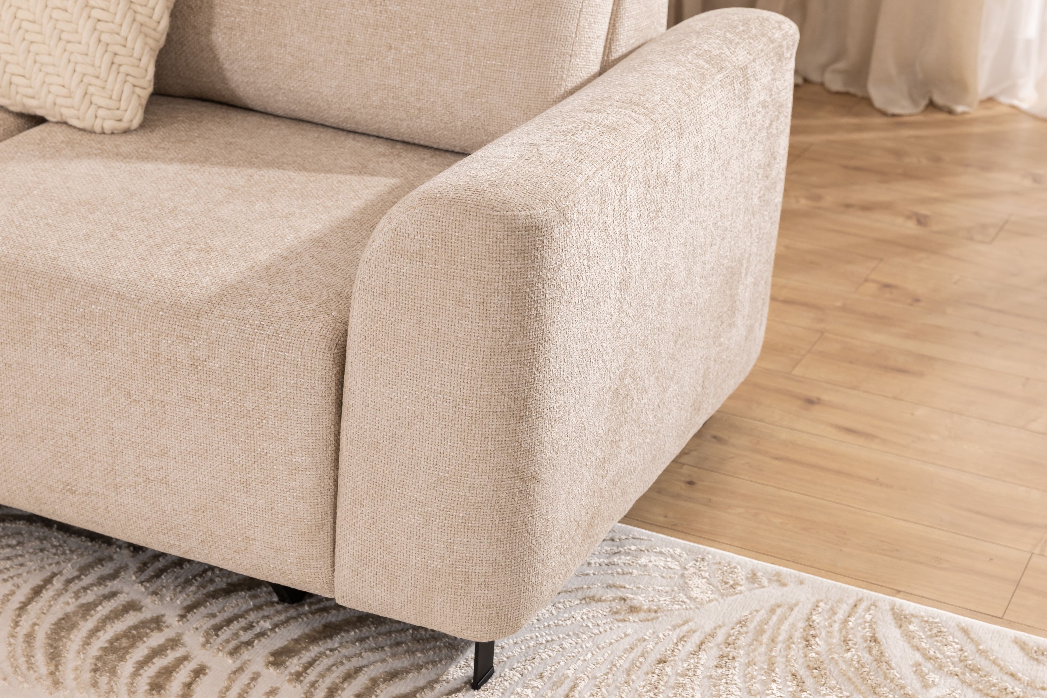 Rohová sedacia súprava Magnis L s funkciou spania ľavá - béžová pletenina Magni 206-03 Rohová sedacia súprava Magnis L s funkciou spánku Ľavá strana - Béžová plecionka Magni 206-03