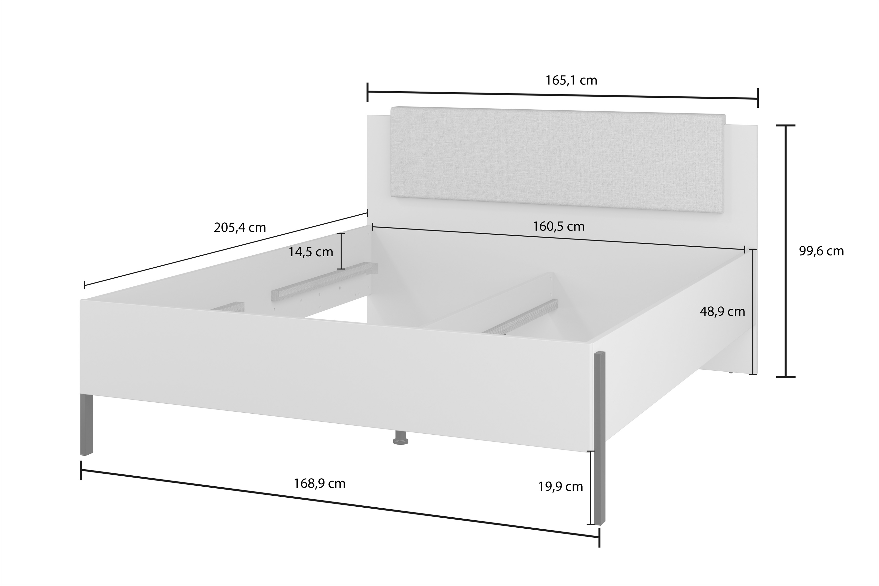 Manželská posteľ Jukon 160x200 cm s úložným priestorom - kašmírová / čierna Posteľ Jukon 160 x 200 S vnútorným úložným priestorom- kašmír / čierny nožičky