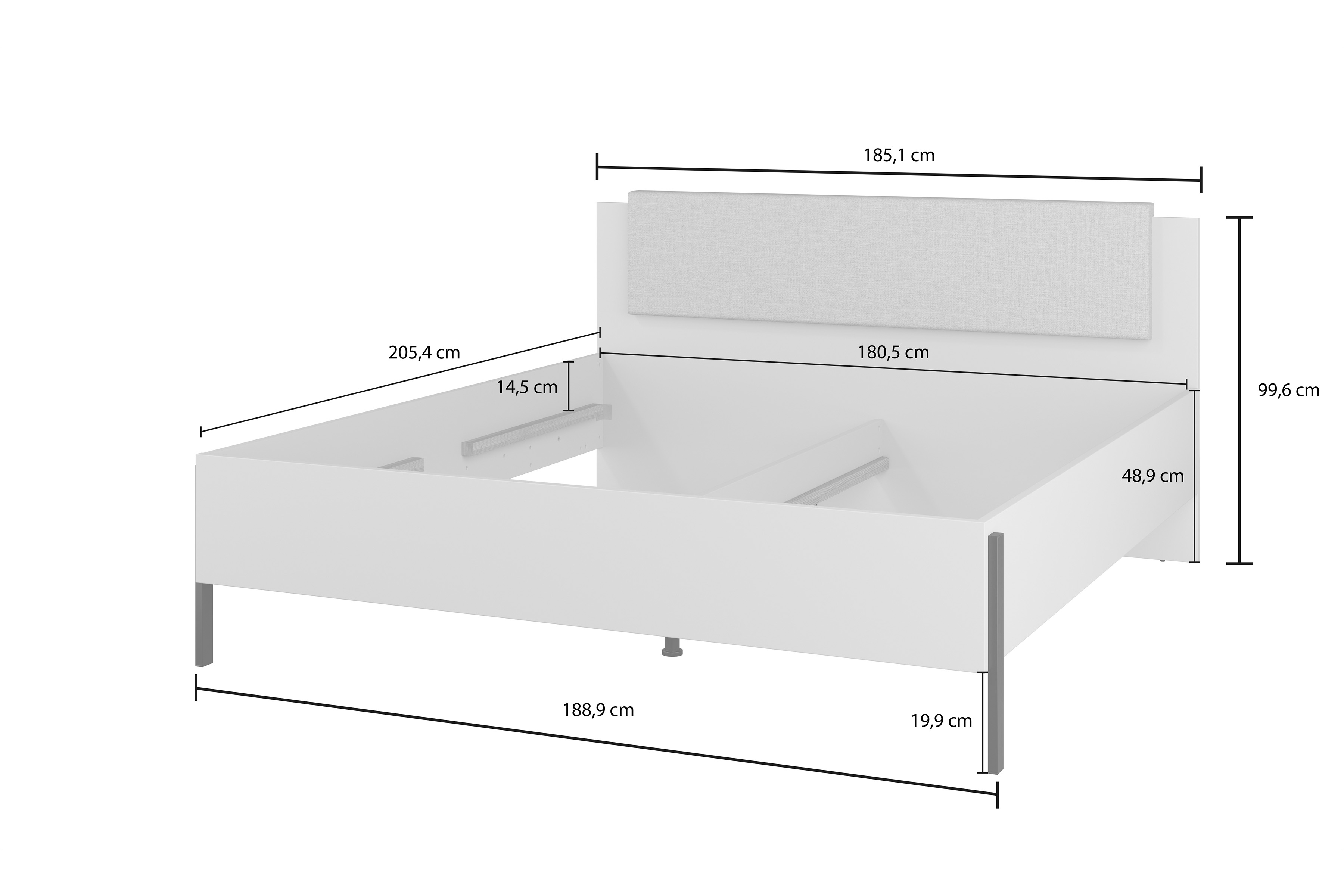 Manželská posteľ Jukon 180x200 cm s úložným priestorom - kašmírová / čierna Posteľ Jukon 180 x 200 S vnútorným úložným priestorom- kašmír / čierny nožičky