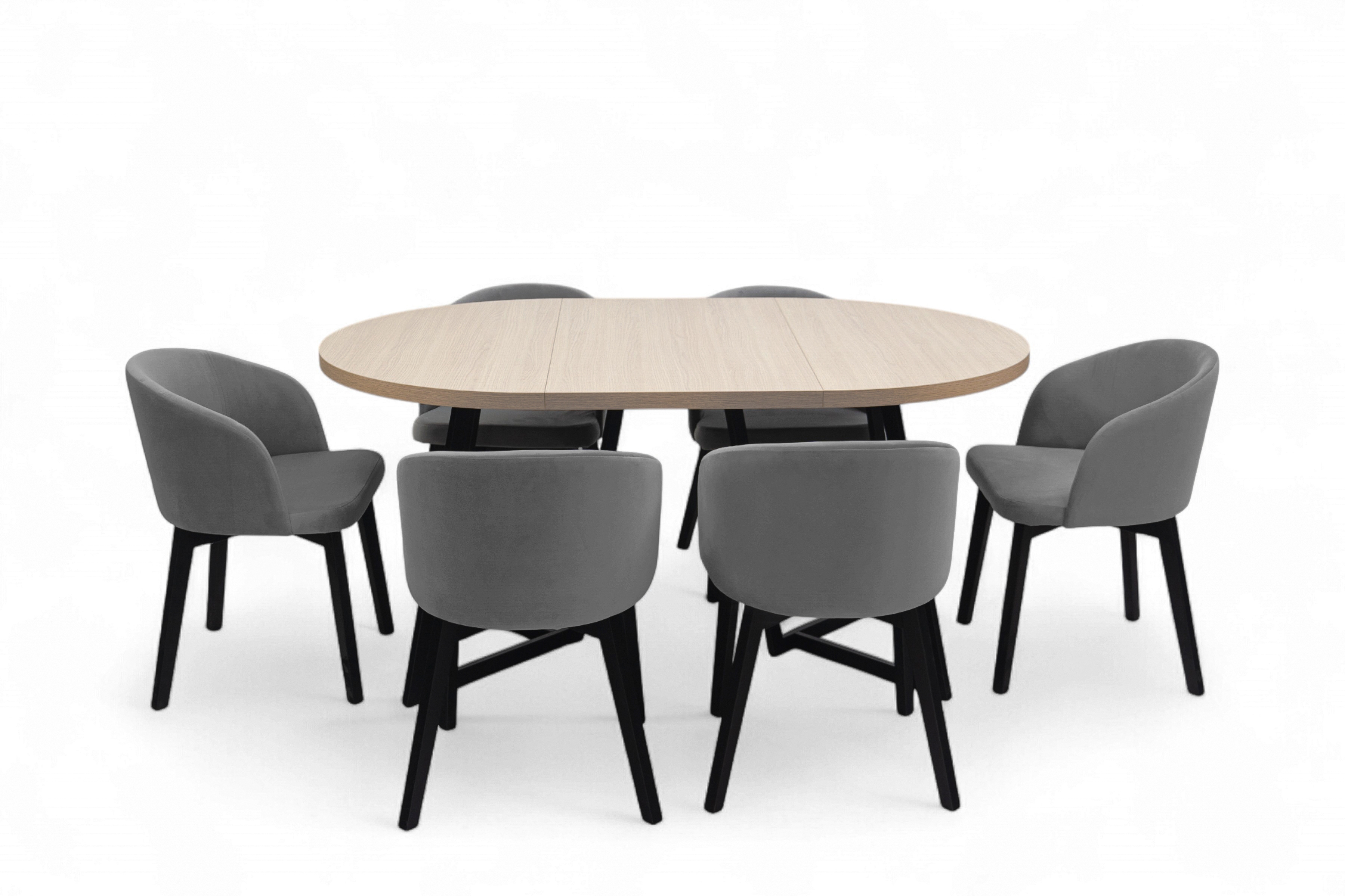 Jedálenský set Cedrus 105/160 cm + 4 stoličky Nerevio - dub vinceza / sivá Komplet Stôl rozkladany Cedrus 105/160 cm + 4 Stoličky Nerevio - Dub vinceza / šedý