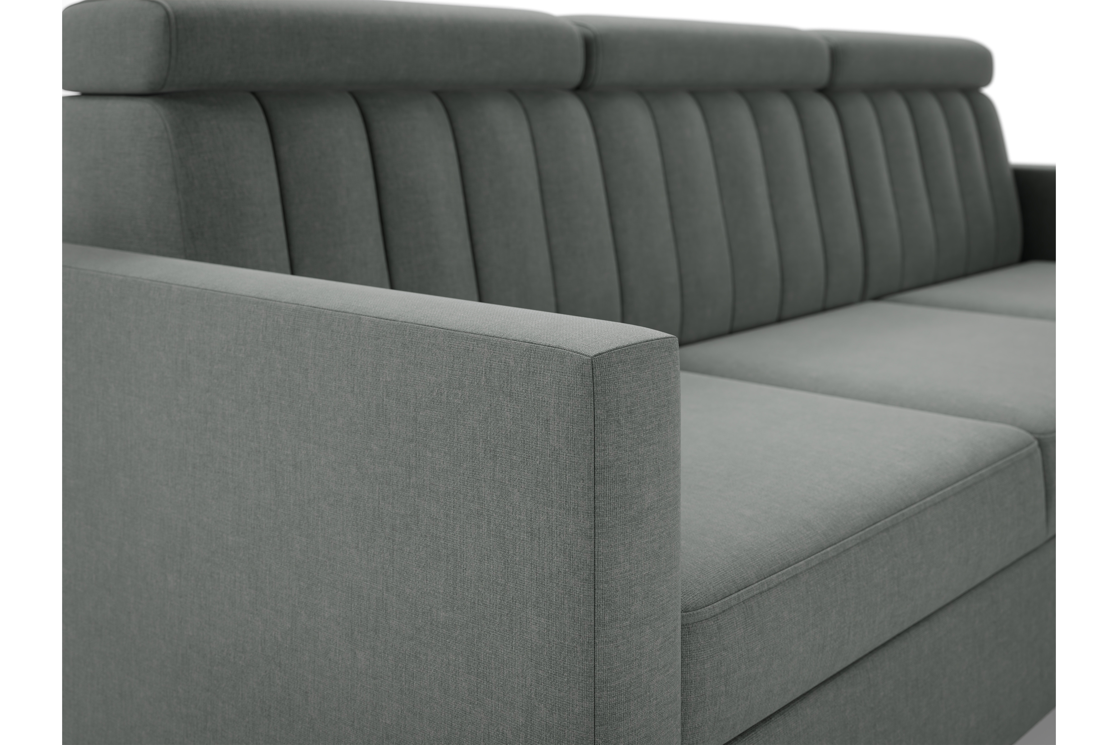 Rohová sedacia súprava Vario univerzálna s funkciou spania - sivý šenil Wind 89 - Koncovka Série    Rohová sedacia súprava Vario s funkciou spánku uniwersalny prawo/Ľavá strana - šedý šenil Wind 89 - Koncovka Série  