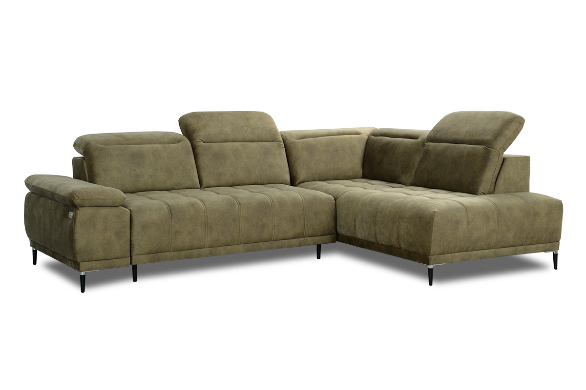 Rohová sedacia súprava FS s elektrickým výsuvným sedením pravá - olivový zamat Salvador 10 Rohová sedacia súprava FS s elektricky výsuvným sedákem pravá strana - Olivový velúr Salvador 10