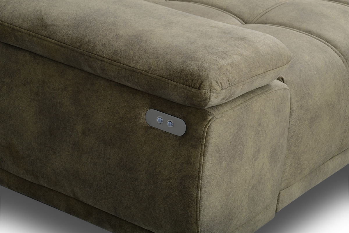 Rohová sedacia súprava FS s elektrickým výsuvným sedením pravá - olivový zamat Salvador 10 Rohová sedacia súprava FS s elektricky výsuvným sedákem pravá strana - Olivový velúr Salvador 10