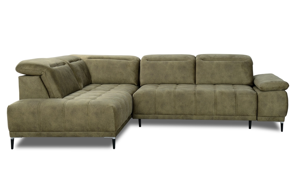 Rohová sedacia súprava FS s elektrickým výsuvným sedením ľavá - olivový zamat Salvador 10 Rohová sedacia súprava FS s elektricky výsuvným sedákem Ľavá strana - Olivový velúr Salvador 10