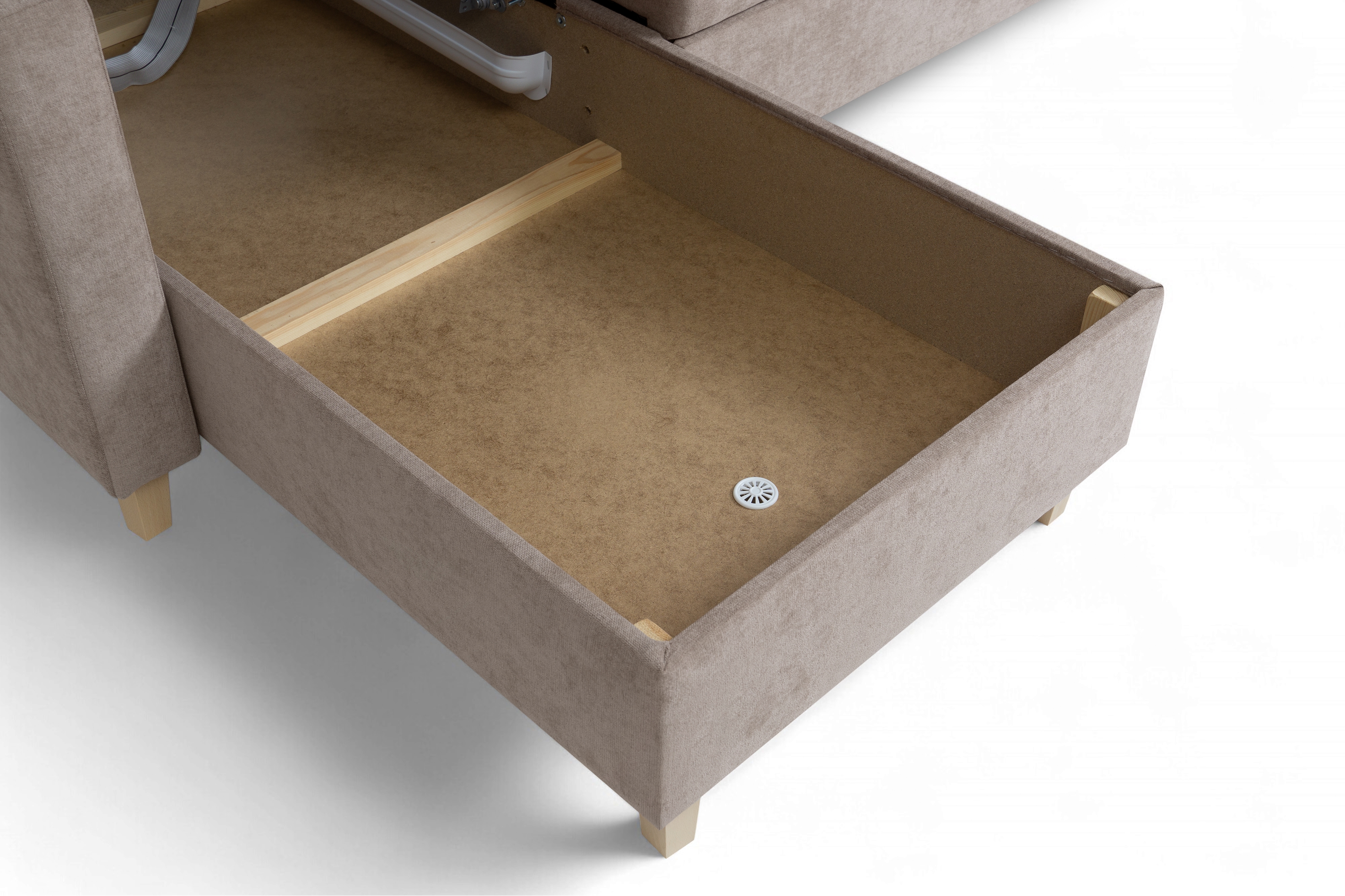 Rozkládací rohová sedací souprava Vario univerzální - béžový samet Jasmine 21  Rohová sedací souprava Vario rozkládací uniwersalny prawo/levá - béžová samet Jasmine 22