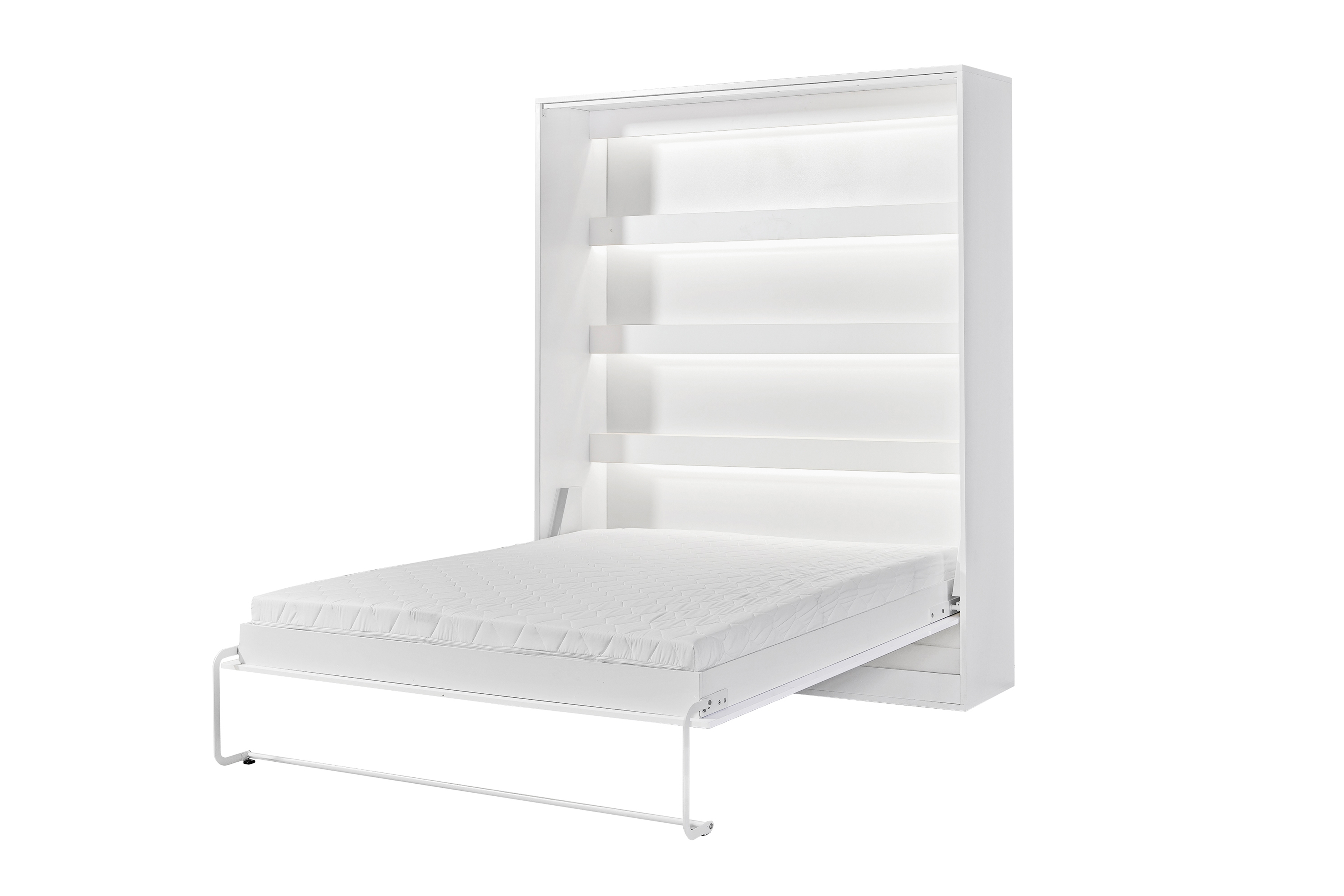 Sklápacia posteľ Lomaro V - 160x200 cm - biela Polkotapczan vertikálny Lomaro 160x200 - Biely / Úchytka Biely