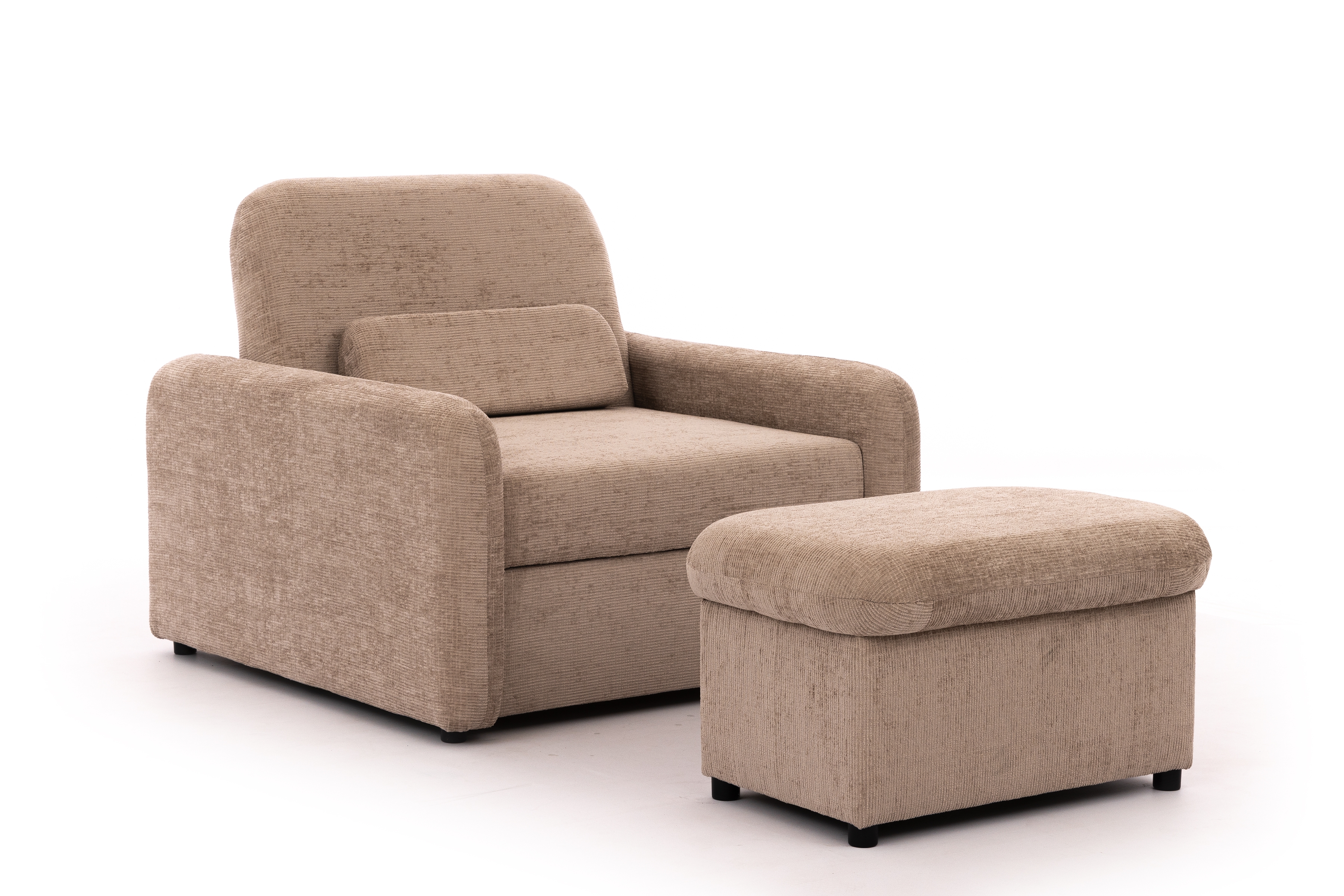 Jednomístná pohovka Masilio s taburetem Pohovka Masilio z pufa