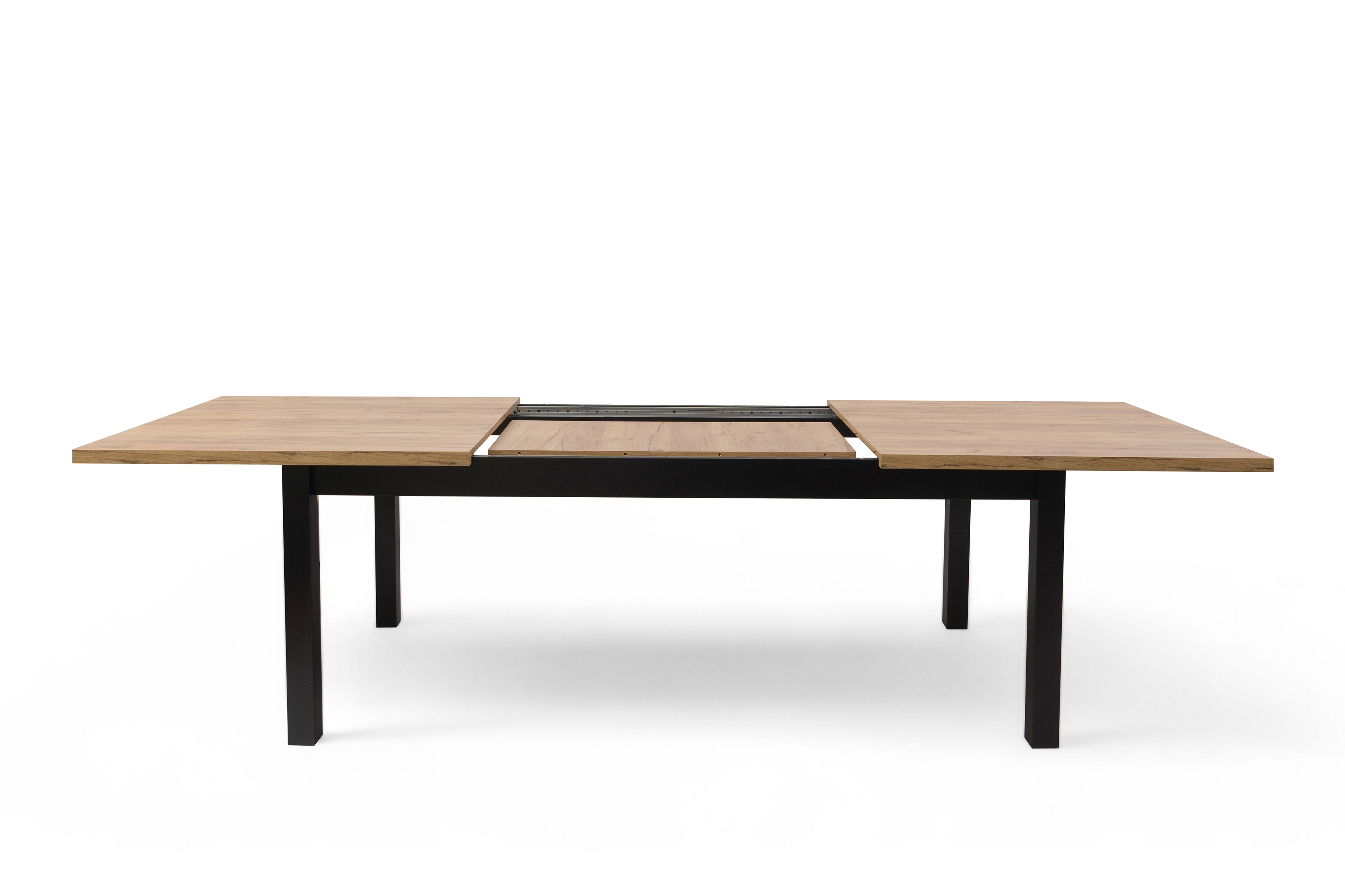Rozkladací jedálenský stôl Werona 200-250x100 cm – dub wotan / čierne nožičky Stôl rozkladany do jedálne 200-250x100 cm Werona na drewnianych nogach - Dub wotan / čierny nožičky