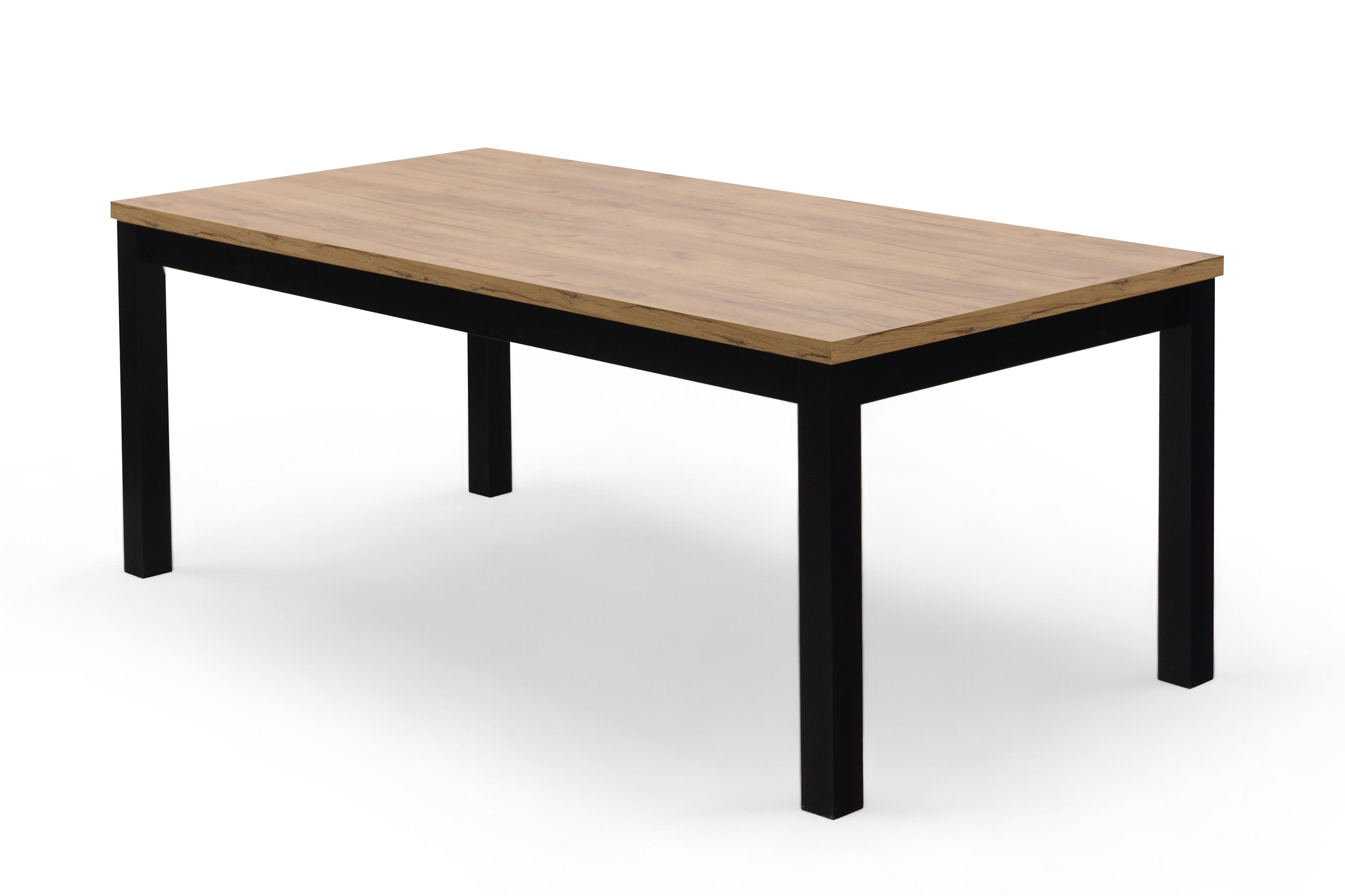 Rozkladací jedálenský stôl Werona 120-160x80 cm – dub wotan / čierne nožičky Stôl rozkladany do jedálne 120-160x80 cm Werona na drewnianych nogach - Dub wotan / čierny nožičky