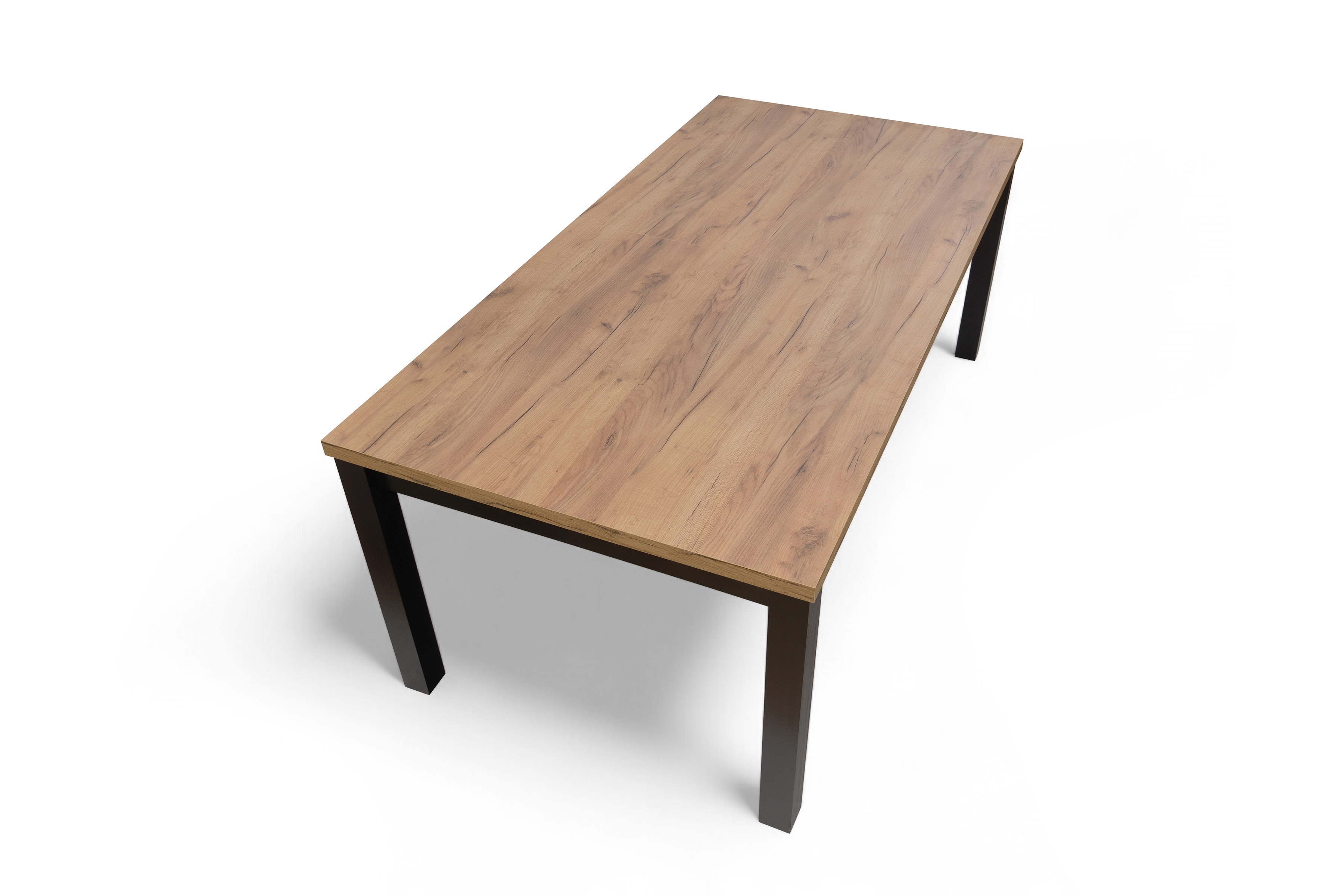 Rozkladací jedálenský stôl Werona 120-160x80 cm – dub wotan / čierne nožičky Stôl rozkladany do jedálne 120-160x80 cm Werona na drewnianych nogach - Dub wotan / čierny nožičky