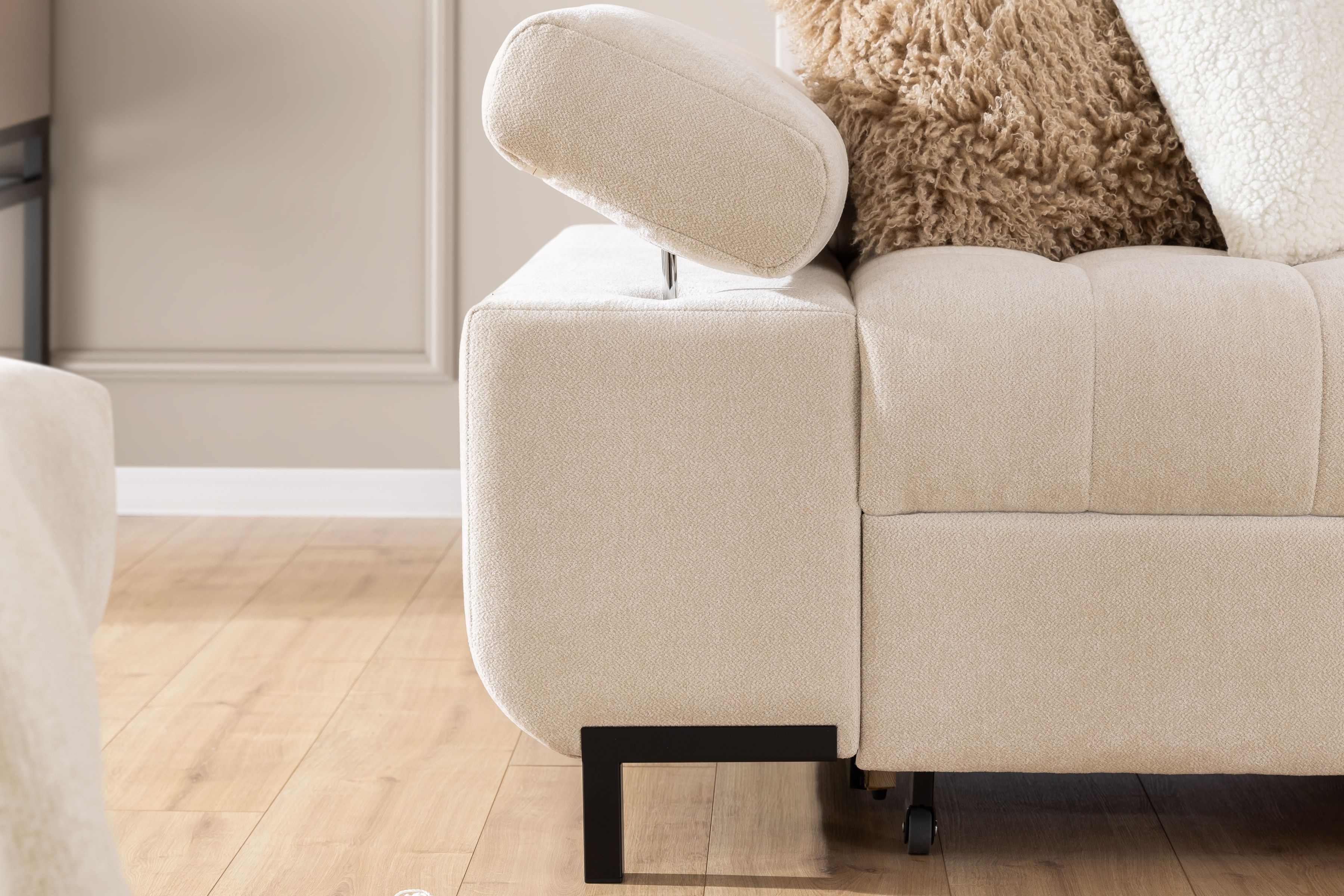 Rohová sedací souprava pravá rozkladany pro obývacího pokoje Tyrion L - béžová šenil Ditra New 20 Rohová sedací souprava pravá rozkladany pro obývacího pokoje Tyrion L - béžová šenil Ditra New 20