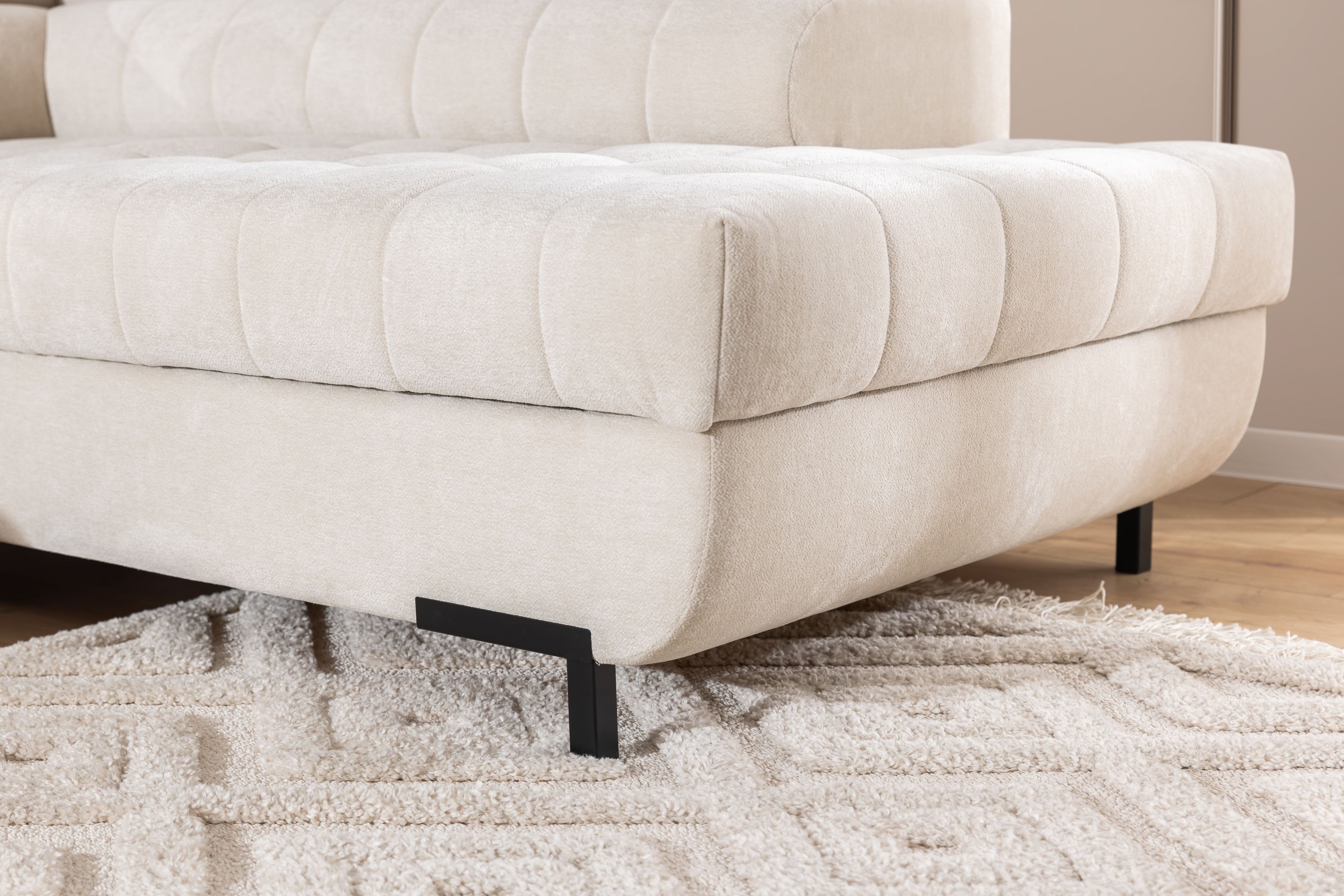 Rohová sedací souprava pravá rozkladany pro obývacího pokoje Tyrion L - béžová šenil Ditra New 20 Rohová sedací souprava pravá rozkladany pro obývacího pokoje Tyrion L - béžová šenil Ditra New 20