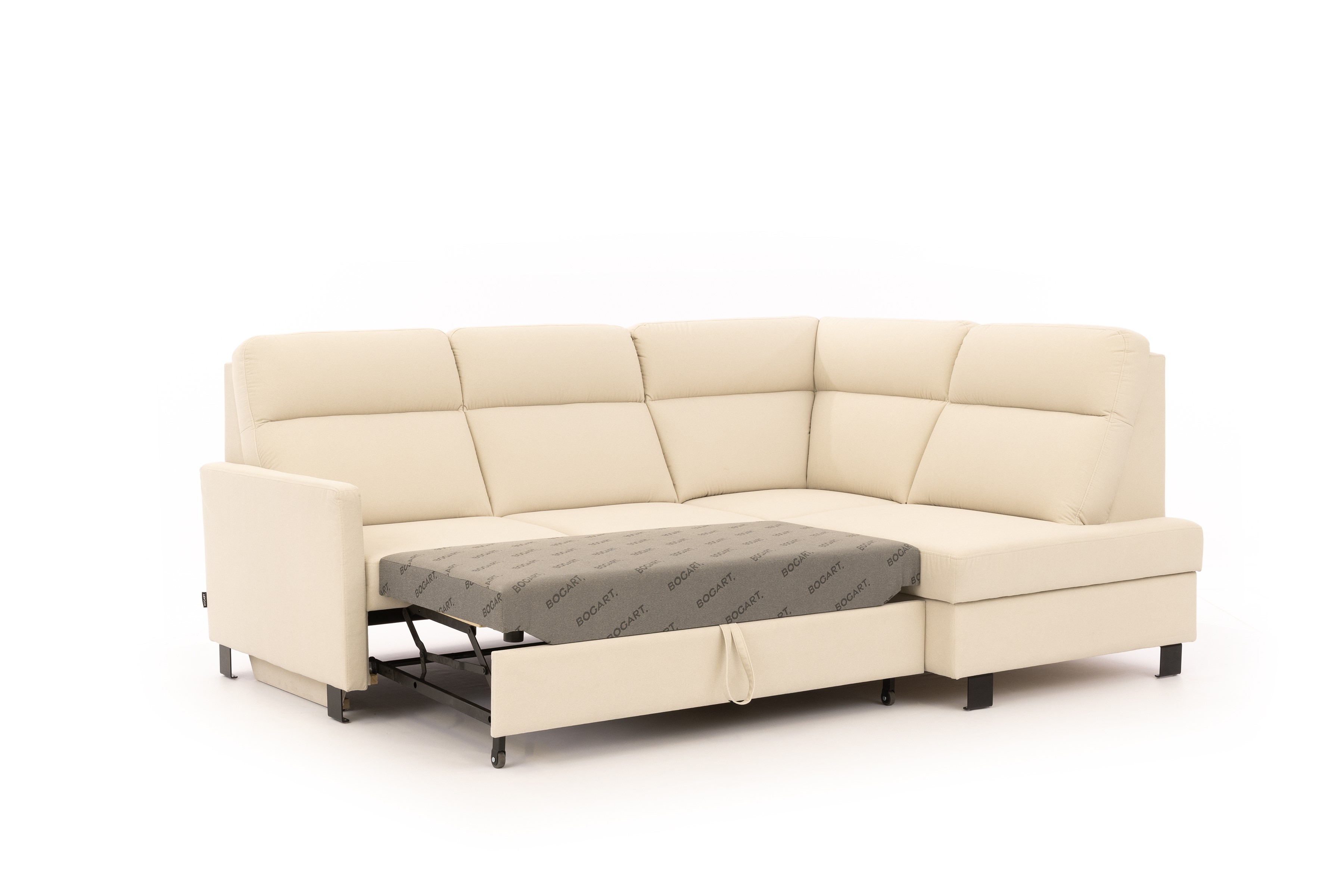 Rohová pohovka Loario L pravá s úzkými boky - krémová látka Sand 03 Rohová sedací souprava Loario L pravá z waskim bokiem - Sand 03