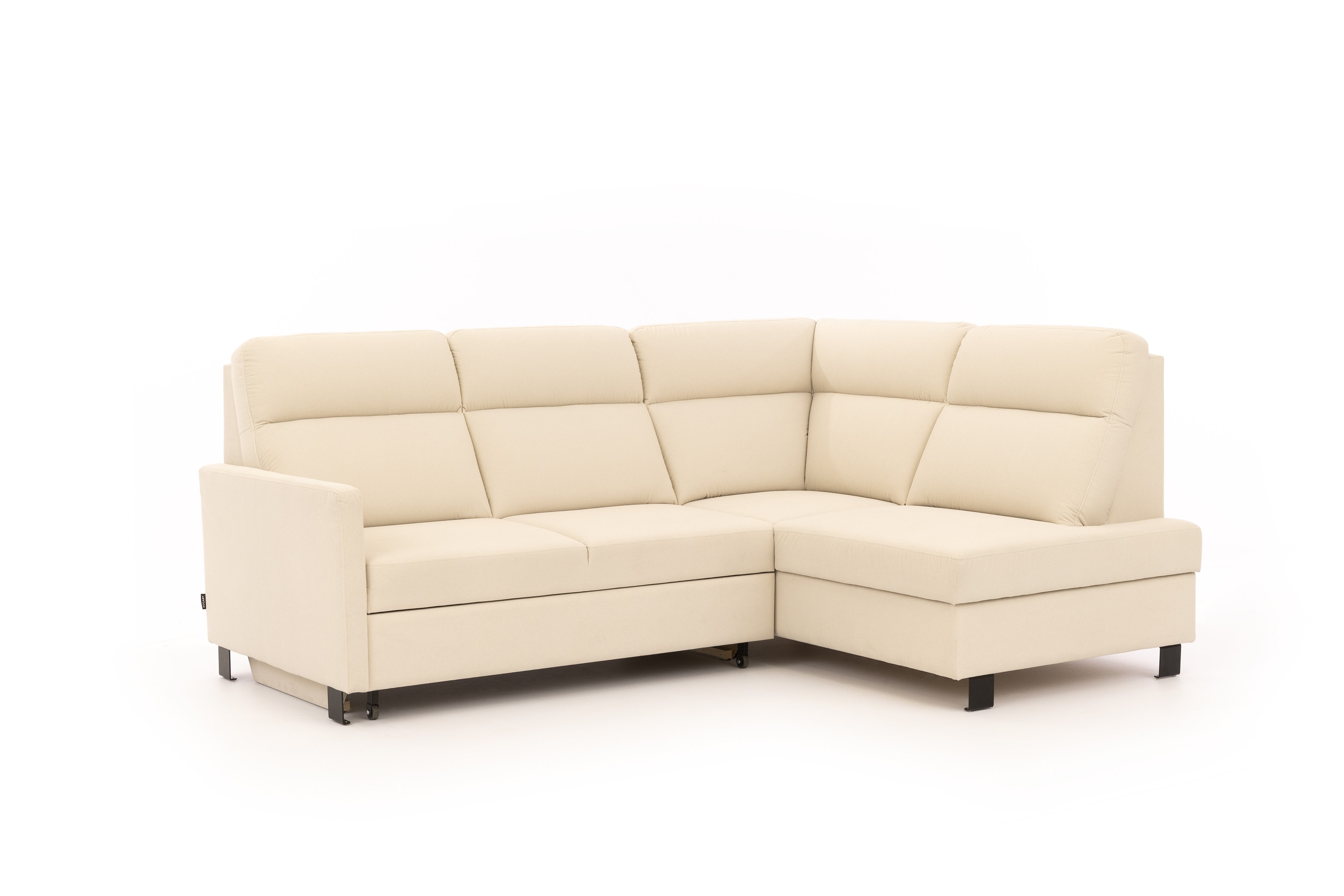 Rohová pohovka Loario L pravá s úzkými boky - krémová látka Sand 03 Rohová sedací souprava Loario L pravá z waskim bokiem - Sand 03