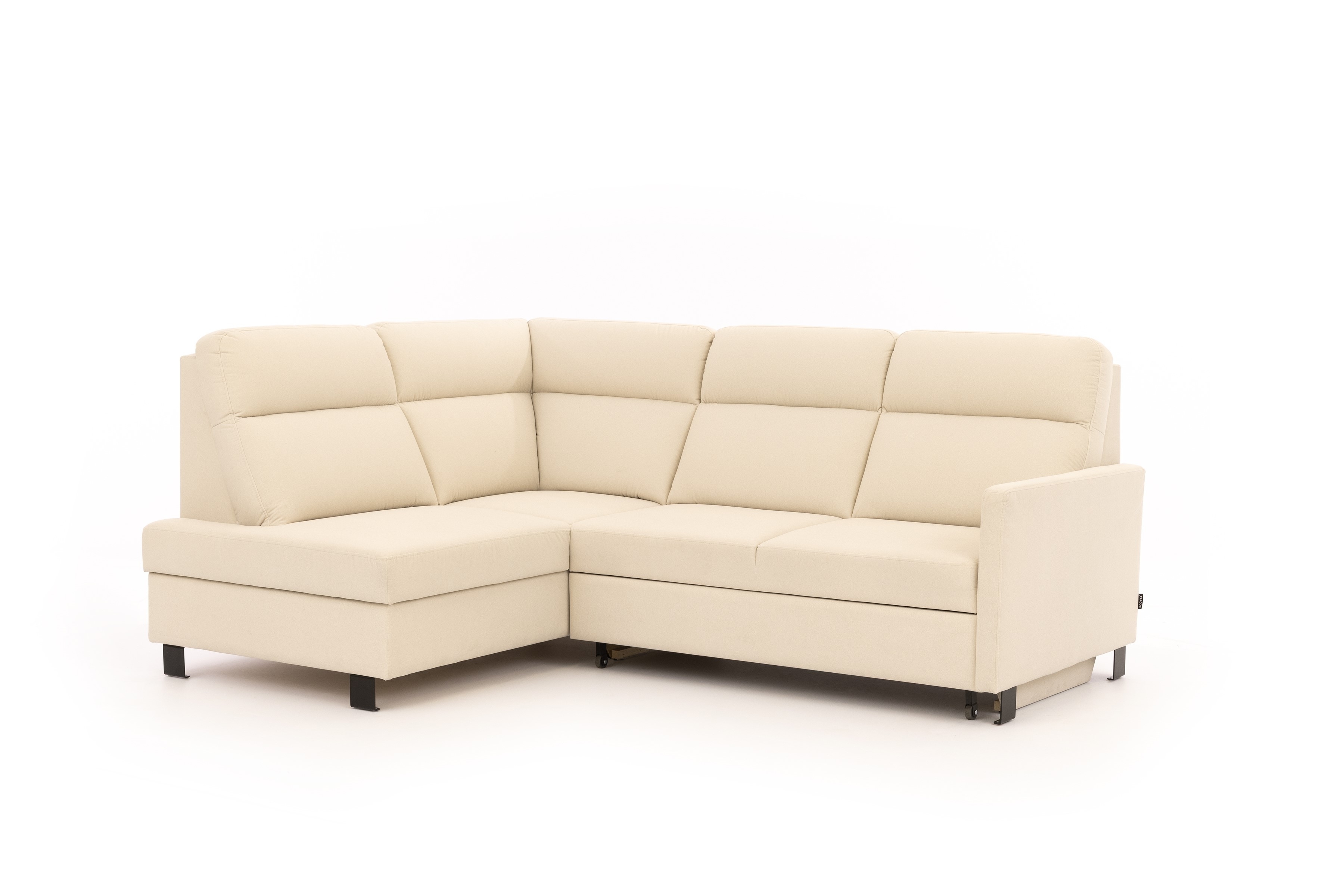 Rohová pohovka Loario L levá s úzkými boky - krémová látka Sand 03 Rohová sedací souprava Loario L levá z waskim bokiem - Sand 03