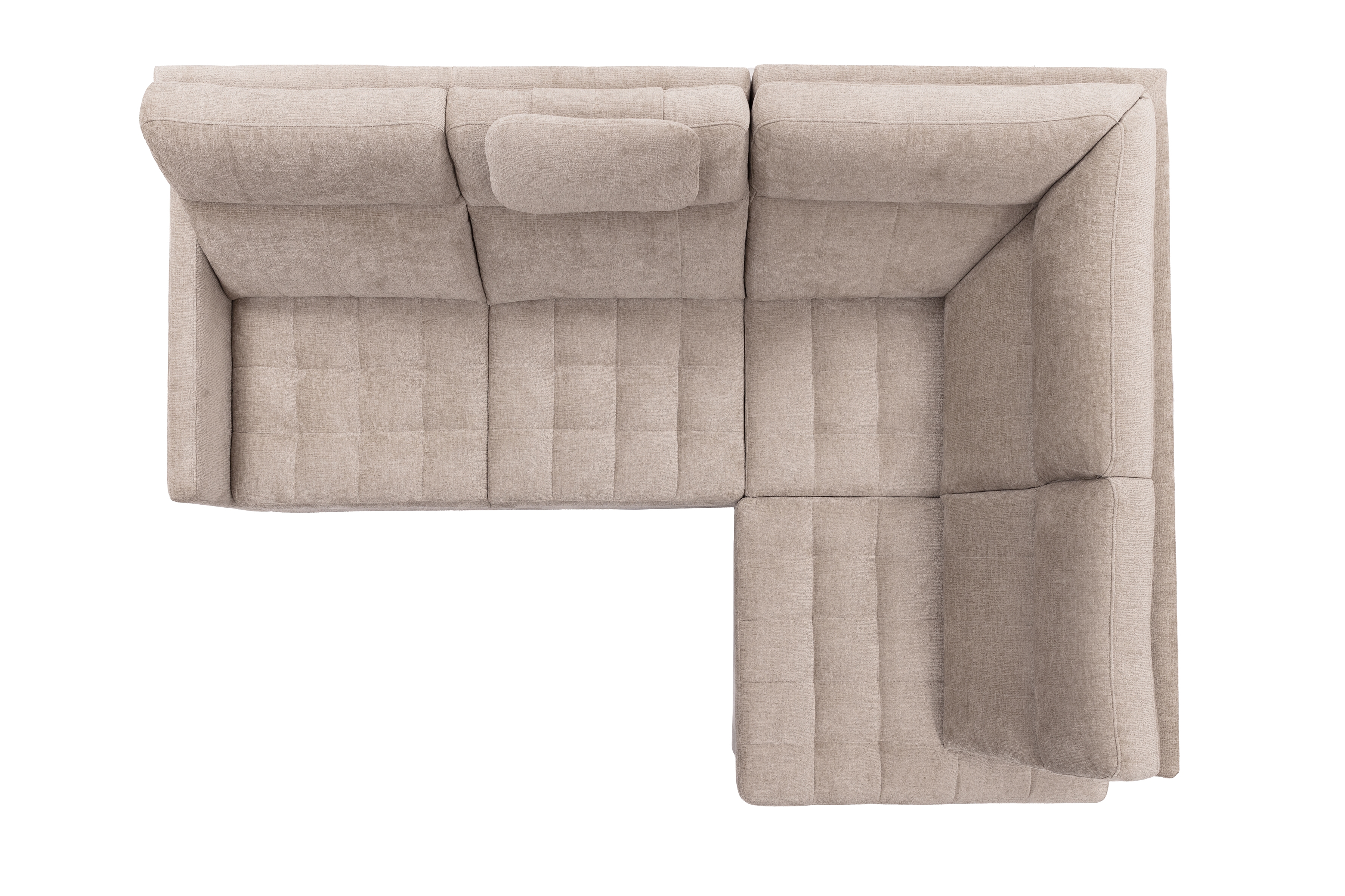 Rohová pohovka Gespano L pravostranná s úzkou područkou - krémová tkanina Sand 03 Rohová sedací souprava Gespano L pravá z waskim bokiem - Sand 03