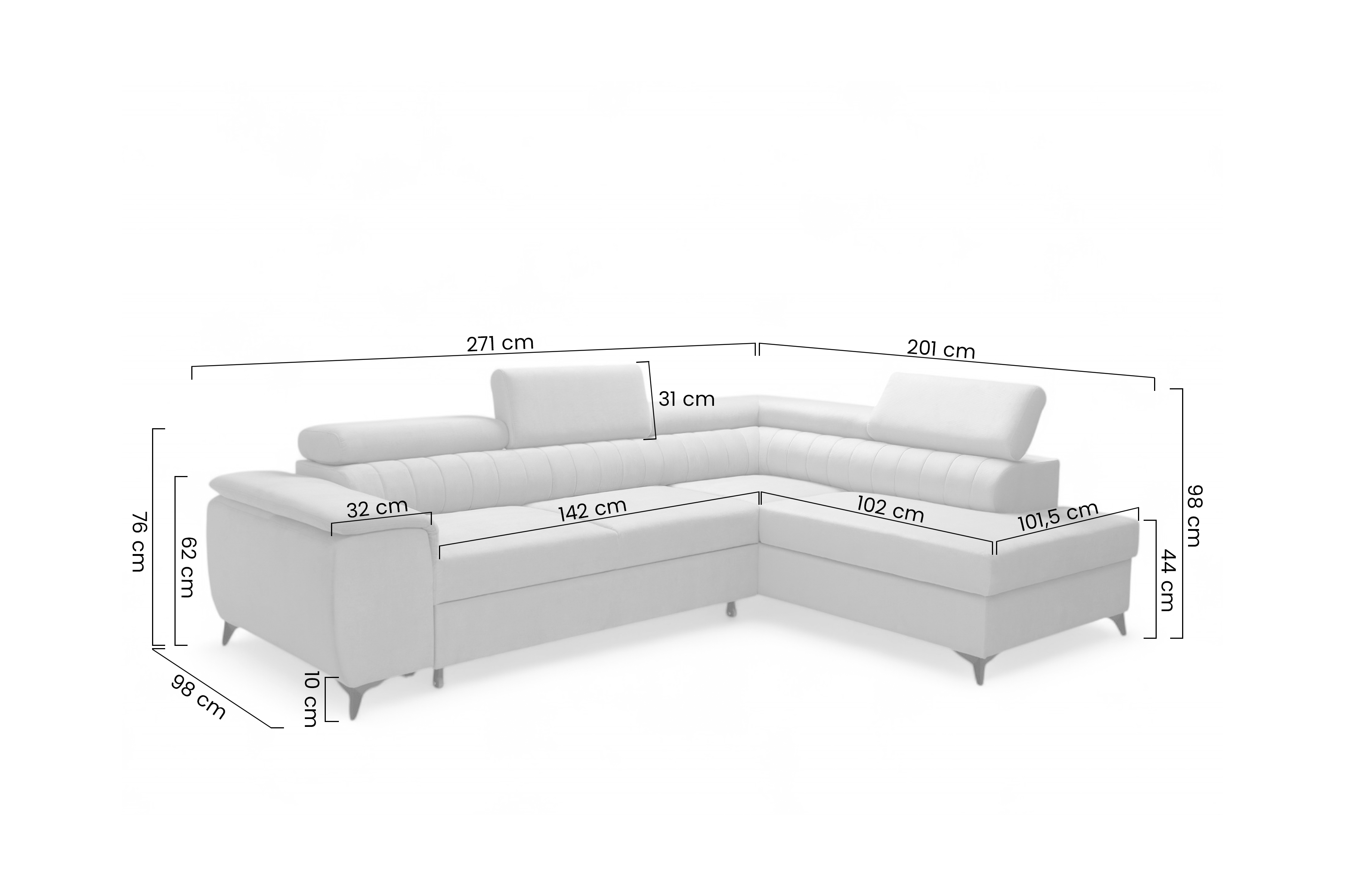 Rohová pohovka Monrose L levá s funkcí spánku - tmavě šedý welvet Zetta 305 Rohová sedací souprava Monrose L rozkládací levá - tmavě šedá welwet latwoczyszczacy Zetta 305 