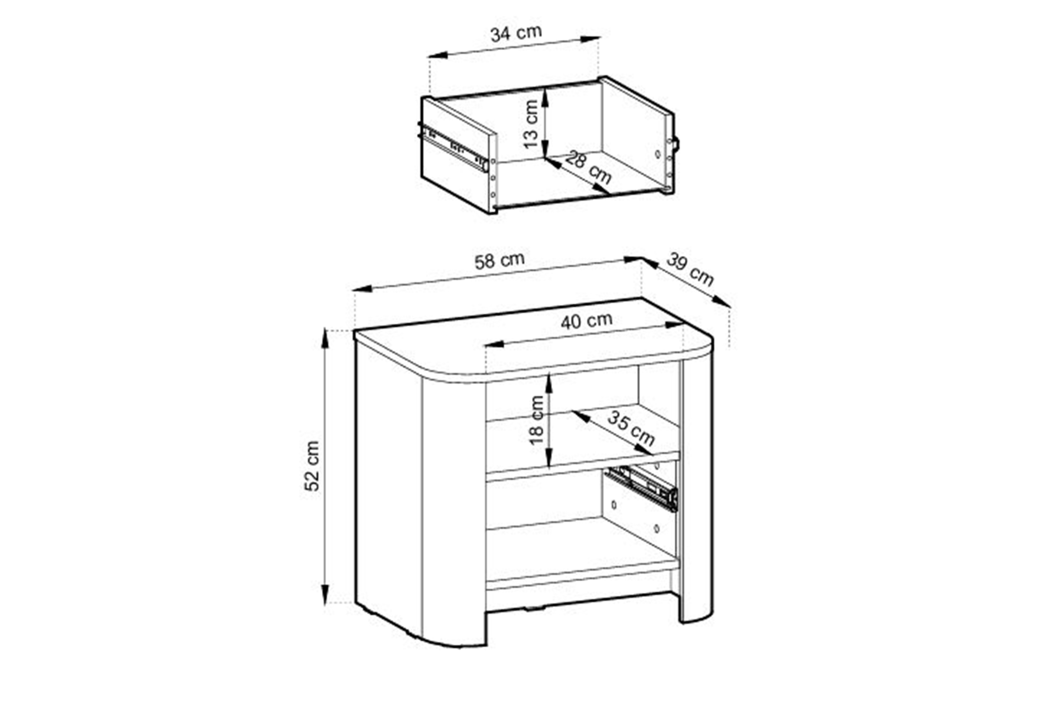 Nočný stolík Sorrenti 58 cm - dub vicenza Nočný Stolík Sorrenti 58 cm - Dub vicenza