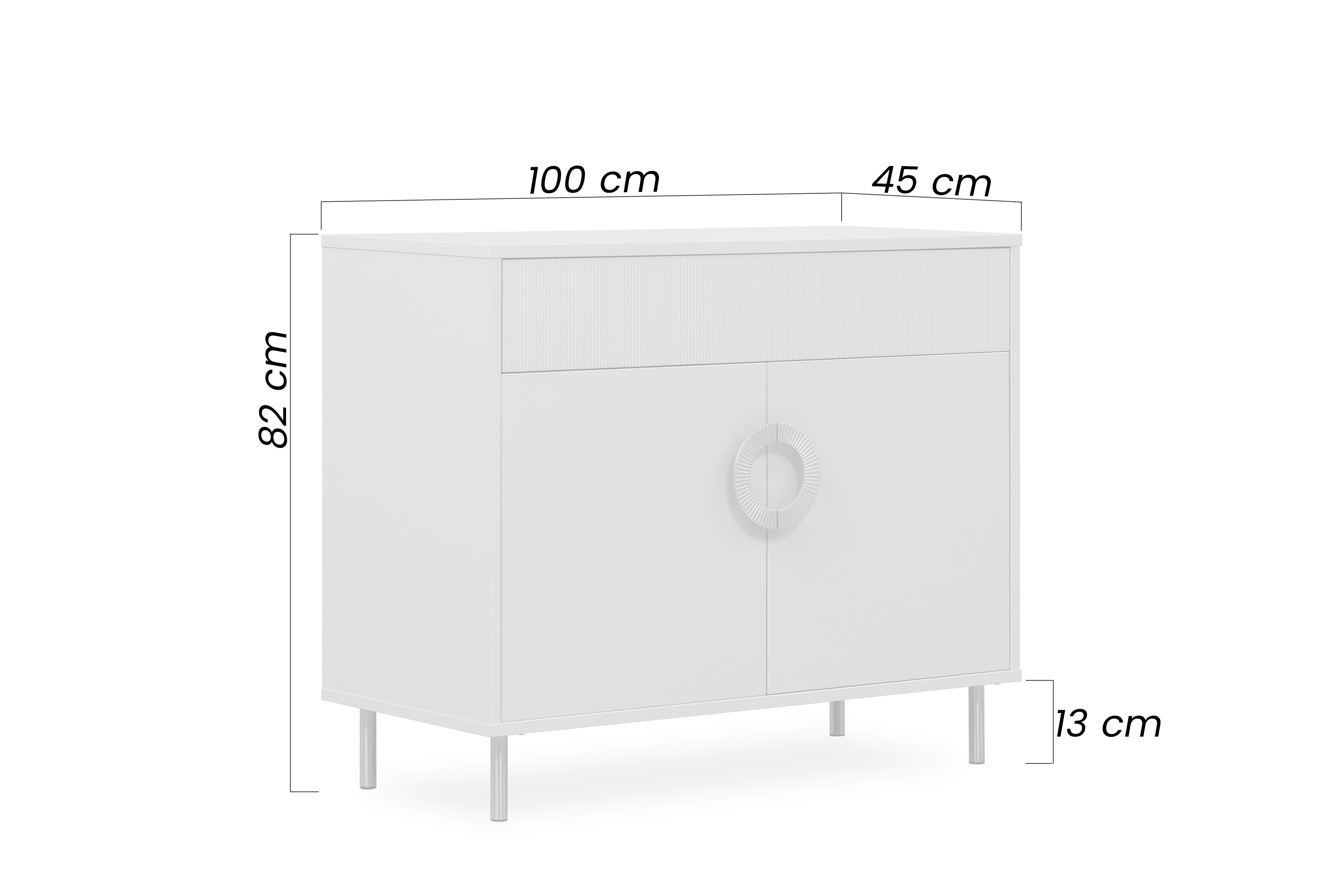 Komoda Nubo 100 cm so zásuvkou - kašmír / čierne nožičky Komoda Nubo 100 cm z szuflada - kašmír / Čierny