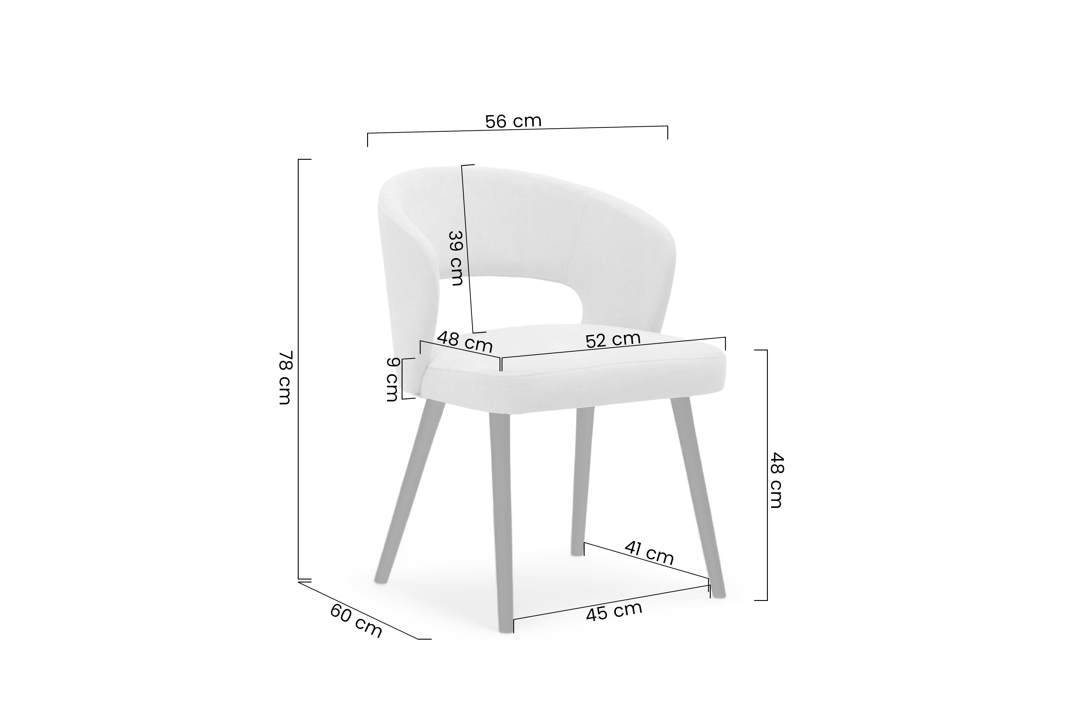 Drevená stolička Luna s čalúneným sedákom - čierny šenil Wind 99 / čierne nohy Stolička drevená Luna z tapicerowanym siedziskiem - Čierny Wind 99 / čierny nožičky