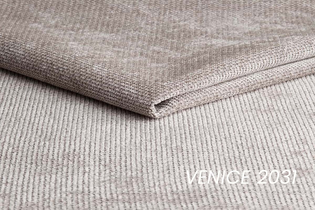 Rohová rozkládací pohovka Lutario L pravá s funkcí spánku - tmavě béžová hydrofobní tkanina Venice 2031 Rohová sedací souprava Lutario L rozkládací pravá - ciemnobezowa plecionka hydrofobowa Venice 2031 