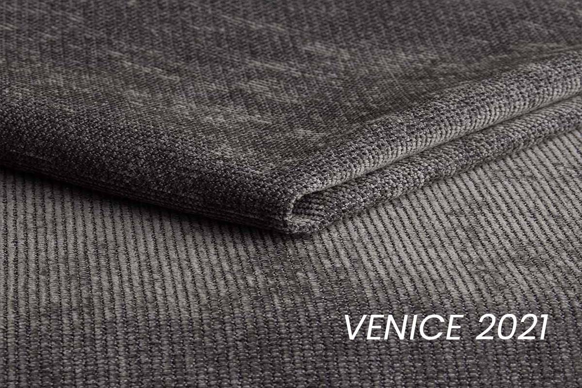 Rohová sedacia súprava Lutario L pravá s funkciou spania - tmavosivá hydrofóbna pletená látka Venice 2021 Rohová sedacia súprava Lutario L s funkciou spánku pravá strana - ciemnoszara plecionka hydrofobowa Venice 2021