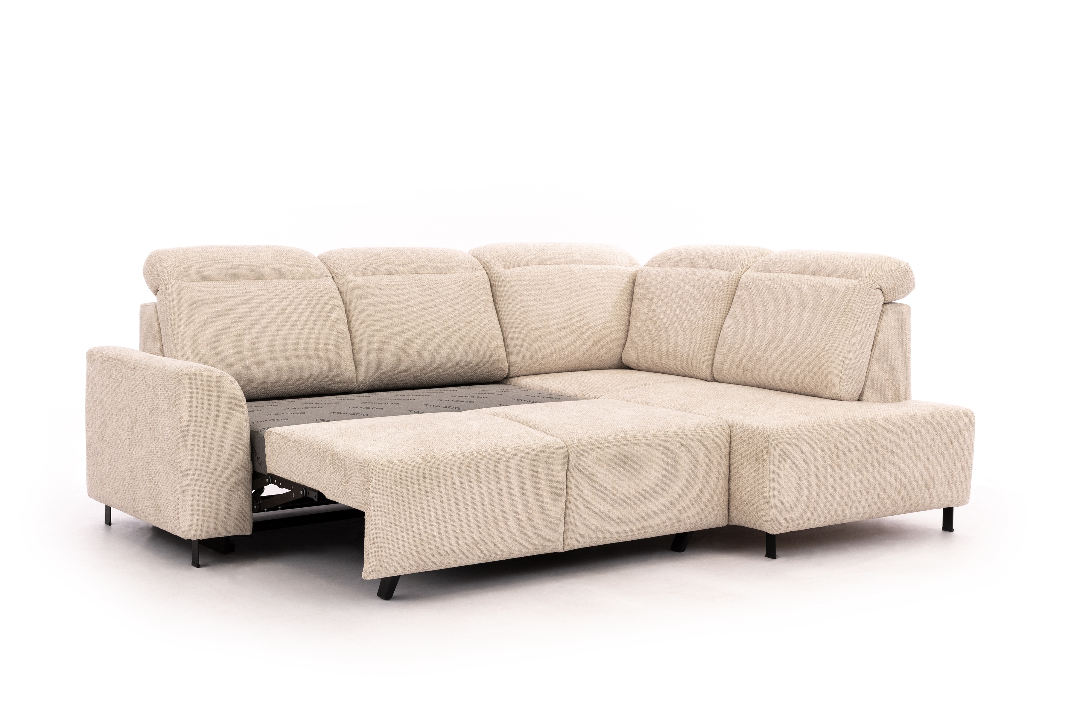 Rohová pohovka Magnis L pravá s funkcí spánku - hnědá tkanina Ado 1604 Rohová sedací souprava Magnis L rozkládací pravá - hnědá plecionka Ado 1604 Shitake