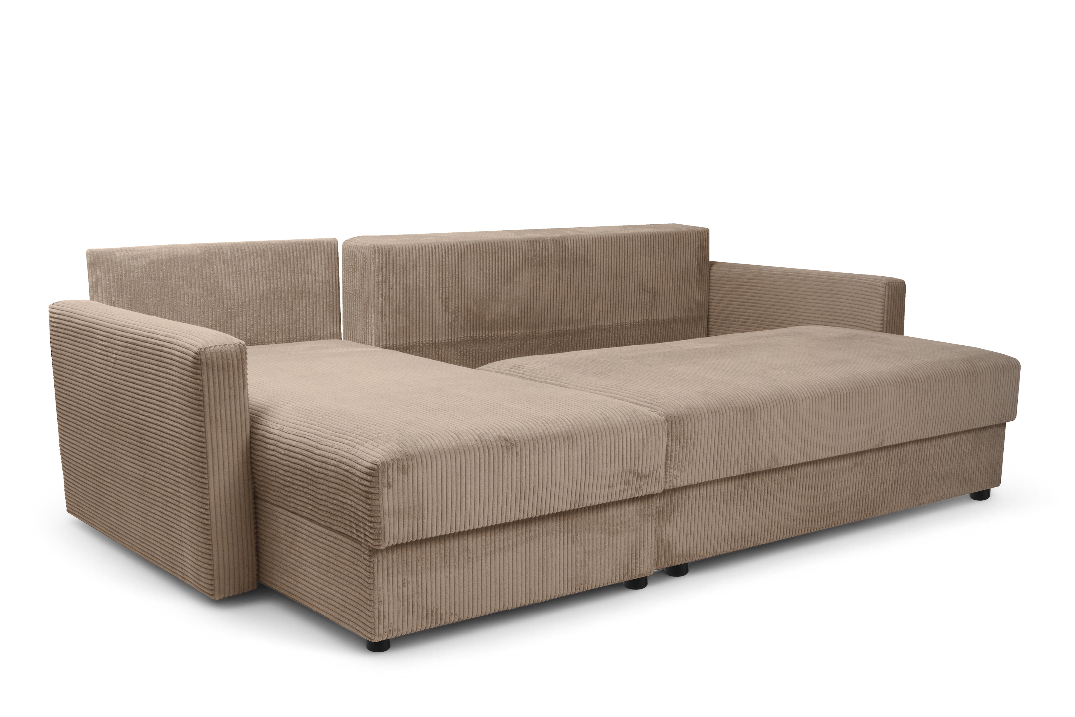 Rozkládací rohová sedačka Laveris univerzální pravá/levá - béžová tkanina Gemma 13 Rohová sedací souprava Laveris rozkladany uniwersalny prawo/levá - béžová plecionka Gemma 13