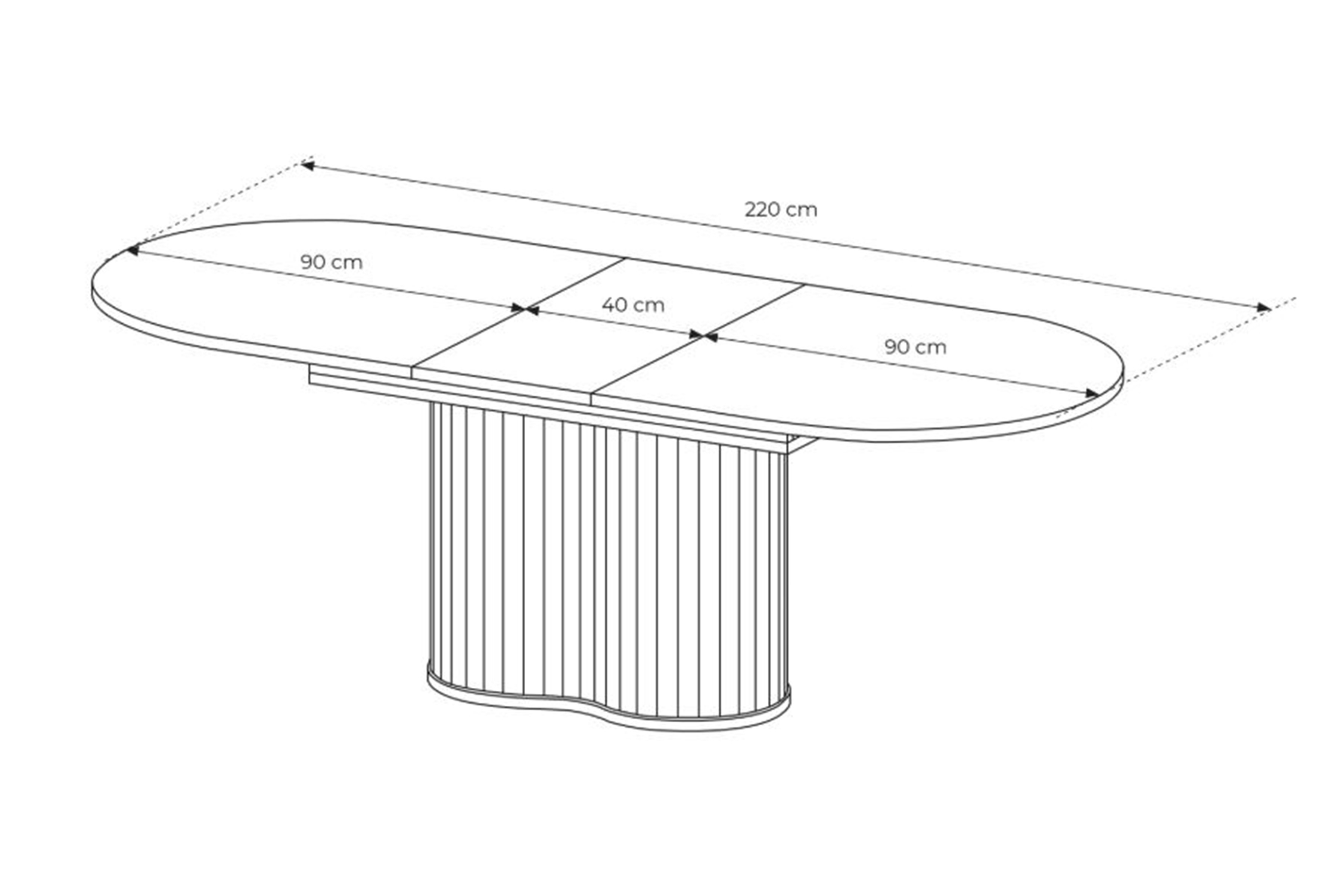 Jedálenská zostava Luvio I - dub cremona Komplet nábytku do obývacej izby Luvio I - Dub cremona