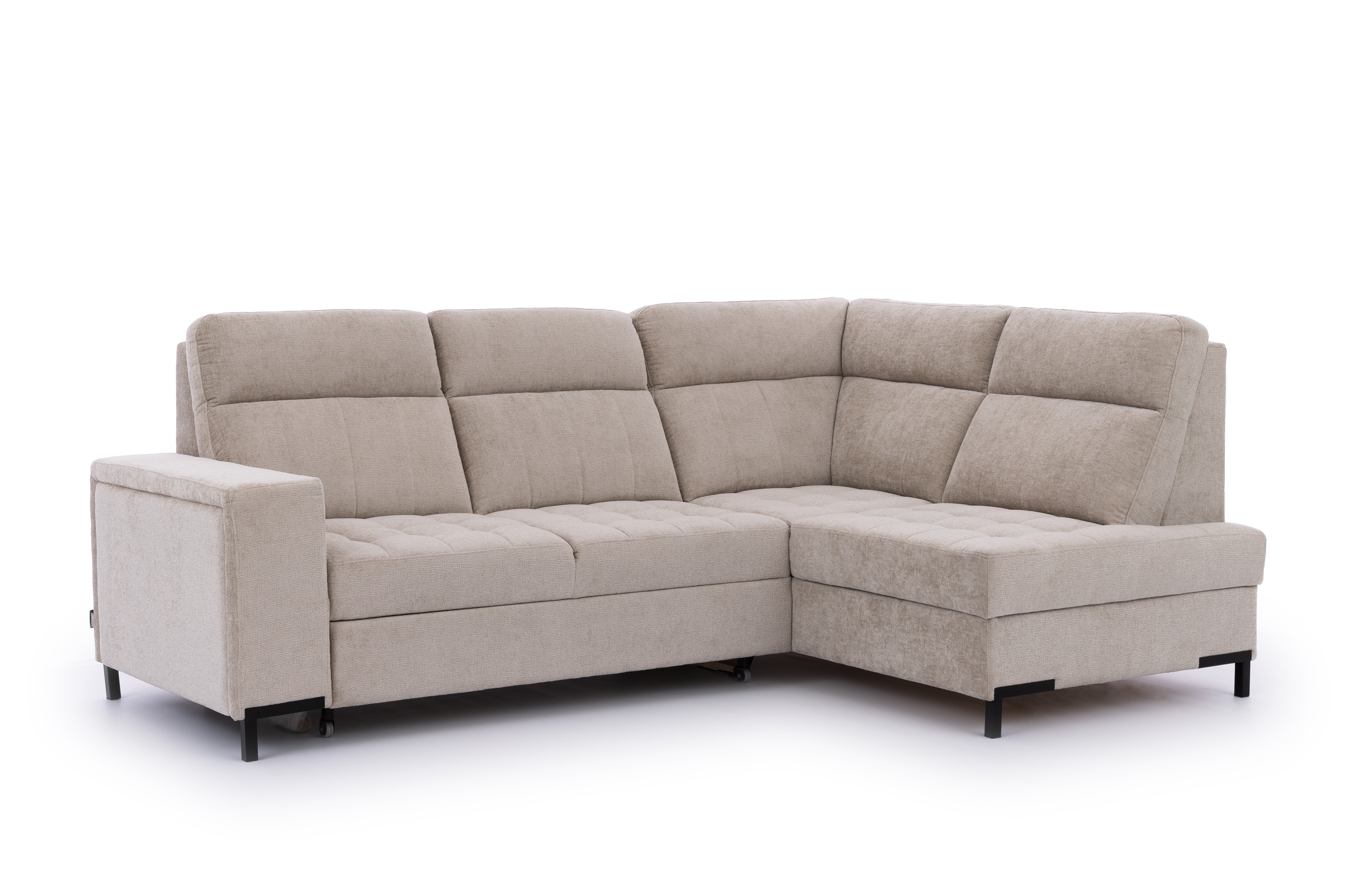 Rohová sedačka Gespano L pravostranná so širokým bokom - béžový šenil Perfect harmony 07 Rohová sedacia súprava Gespano L pravá strana z szerokim bokiem - béžový šenil Perfect harmony 07