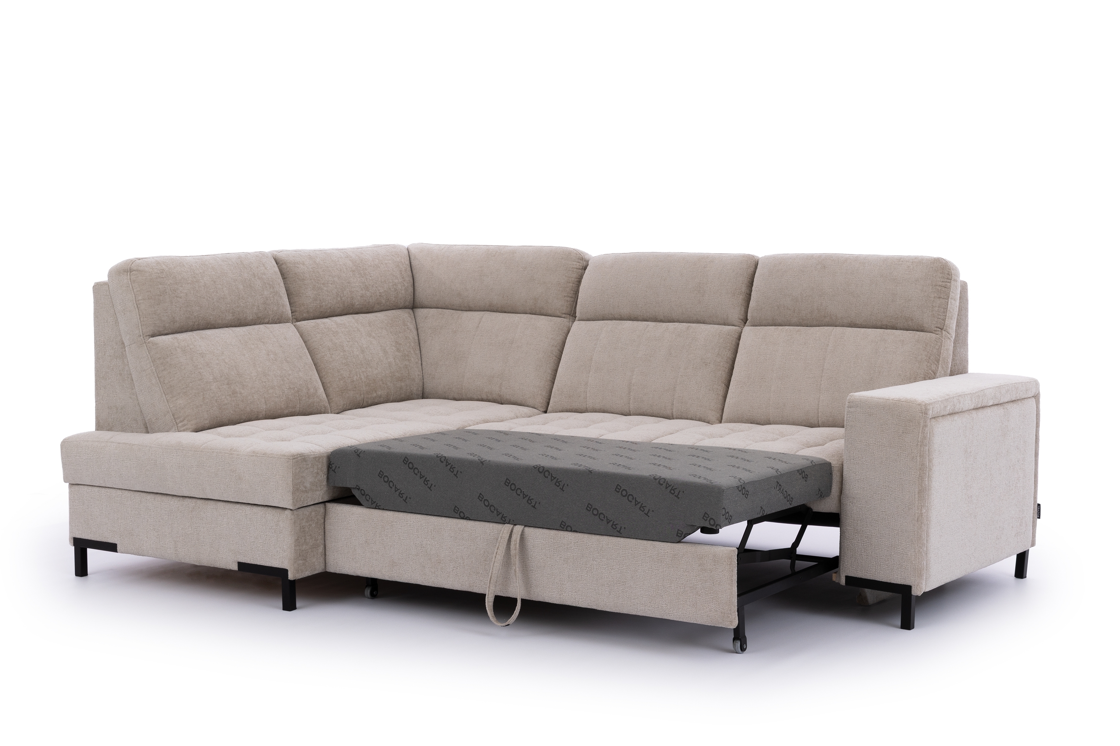 Rohová sedačka Gespano L ľavostranná so širokou opierkou - béžový šenil Perfect harmony 07 Rohová sedacia súprava Gespano L Ľavá strana z szerokim bokiem - béžový šenil Perfect harmony 07